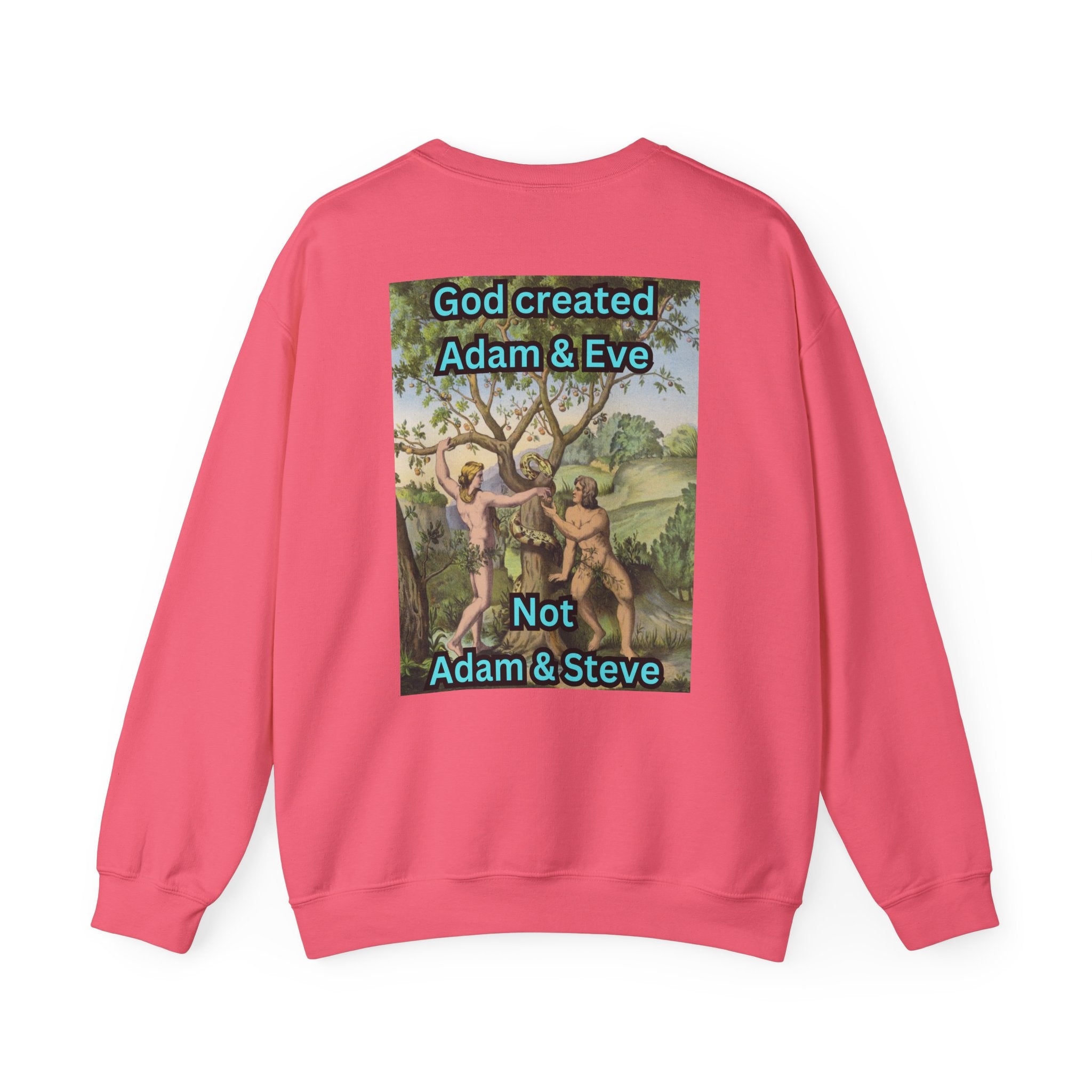 God Created Adam and Eve Sweatshirt – Biblical Truth Christian Sweatshirt for Unshakable Faith Printify