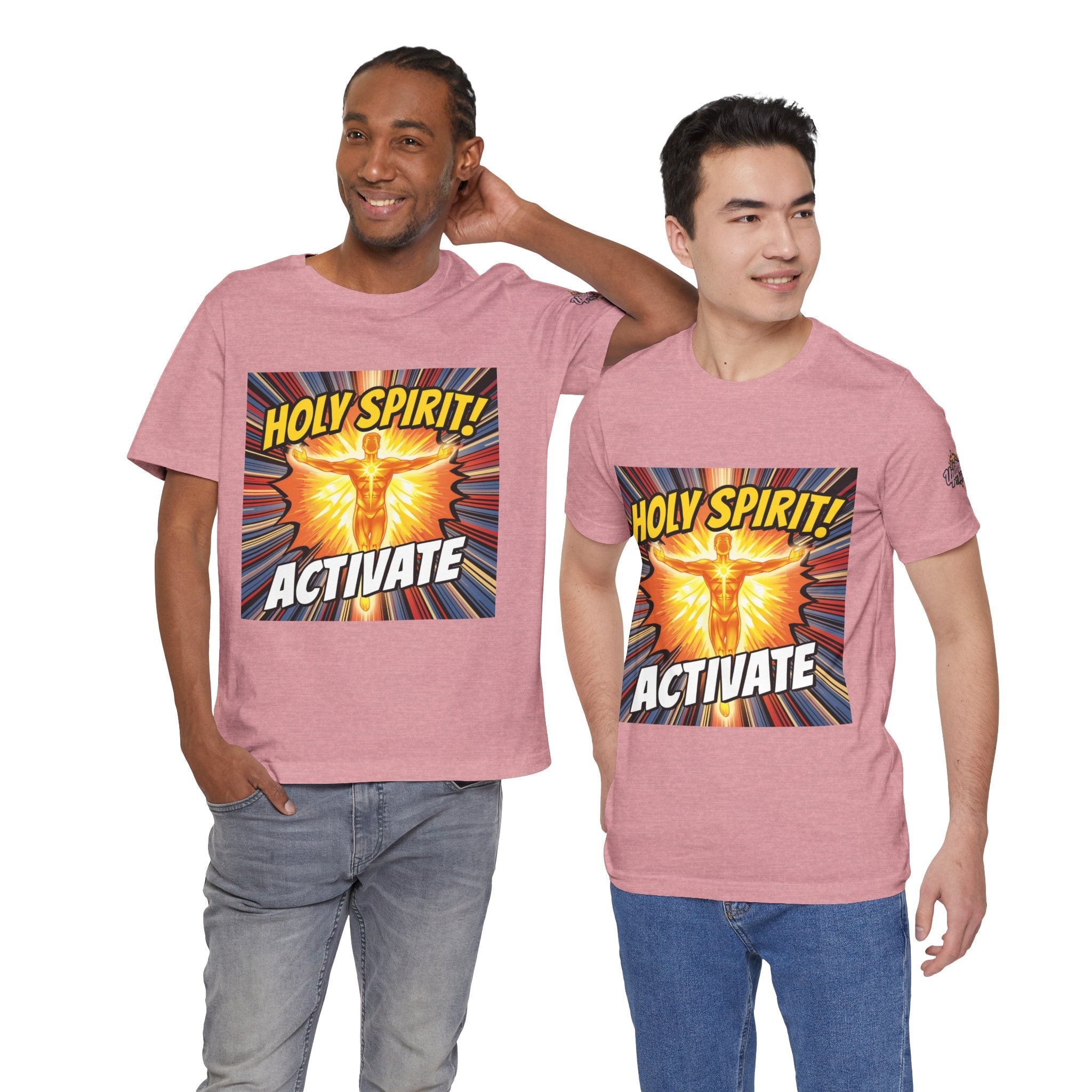 Holy Spirit Activate T-shirt – Superhero Christian T-shirt with Vibrant Power-Up Design for Faith-Fueled Boldness Printify