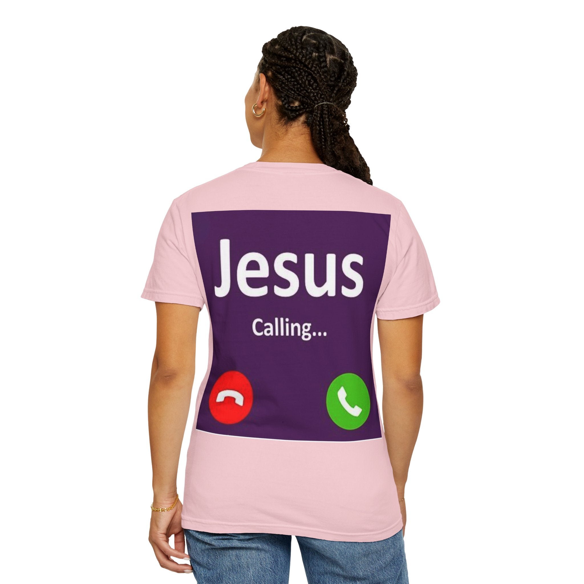 Jesus Calling T-shirt, – Funny Cell Phone Screen Christian T-shirt, for Divine Connection & Faith Humor Printify