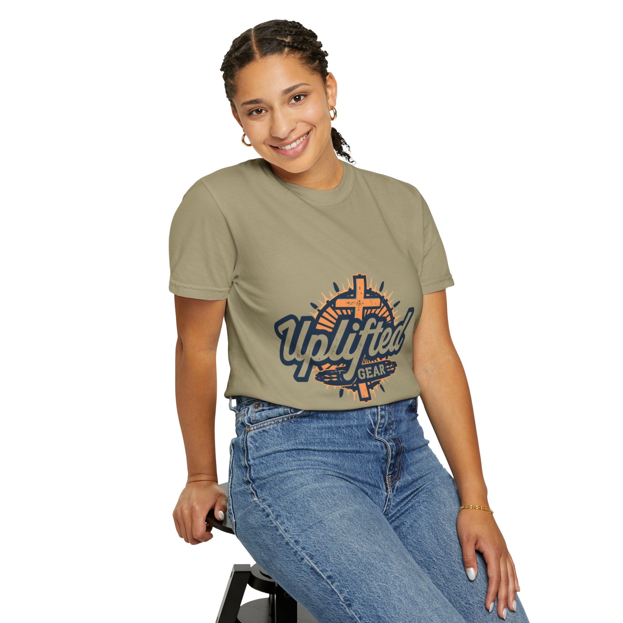 Uplifted Gear Christian T-Shirt – Bold Logo Faith Tee for Inspired Living Printify