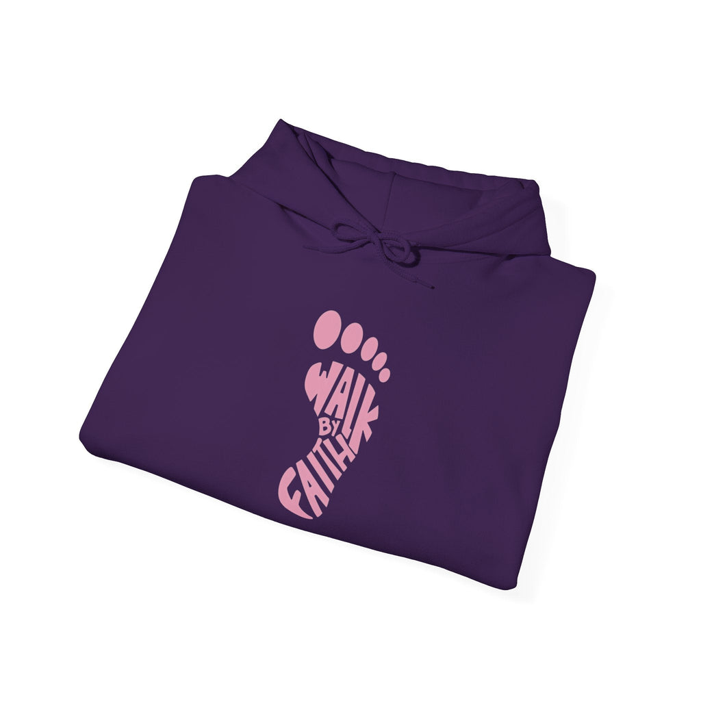 Walk By Faith Footprint Hoodie Printify