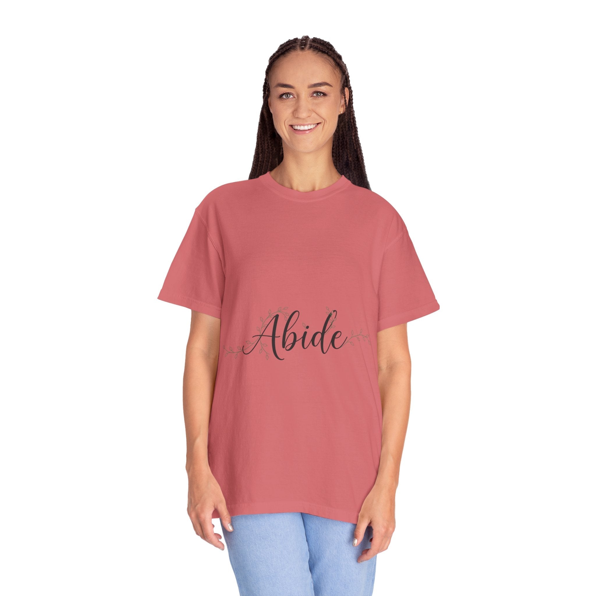 Abide in the Lord T-Shirt – Vine Design Christian Tee for Faithful Hearts Printify