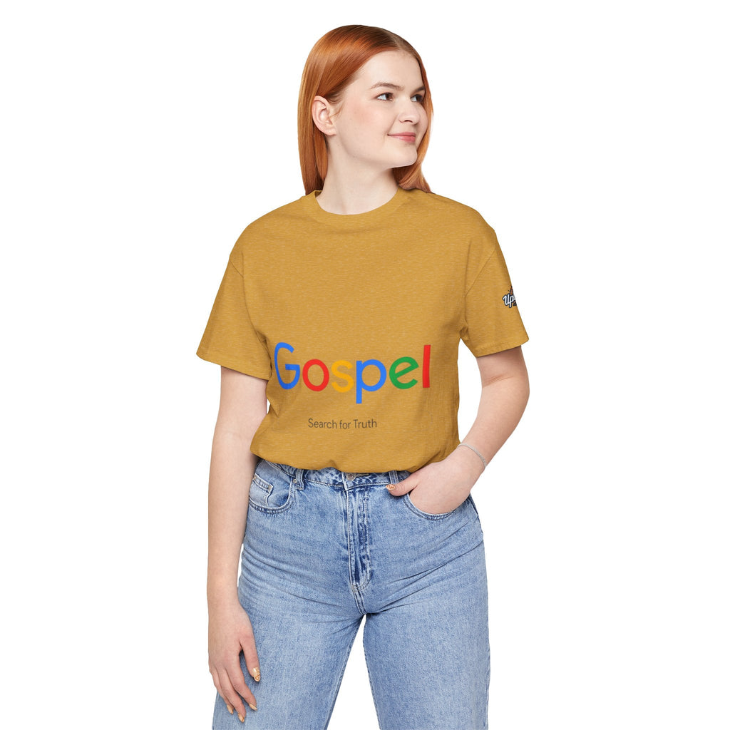 Gospel Graphic Tee — "Gospel" Colorful Logo Christian T-Shirt Printify
