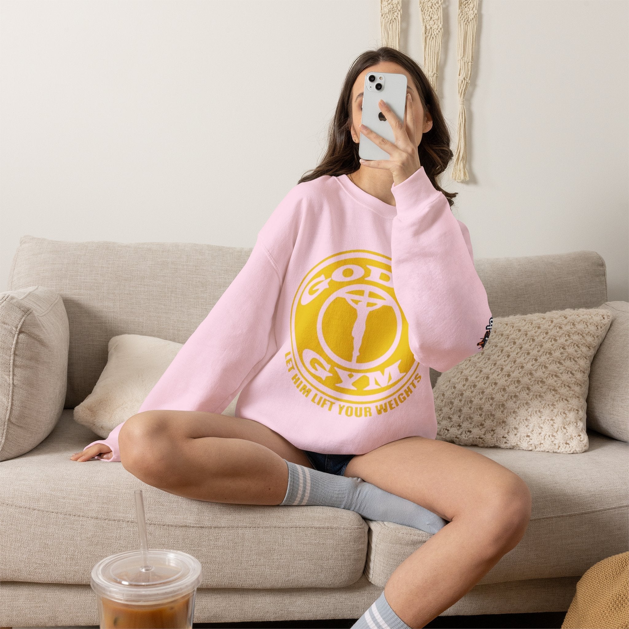 God's Gym Sweatshirt — "Let Him Lift Your Weights" Christian Fitness Sweatshirt Printify