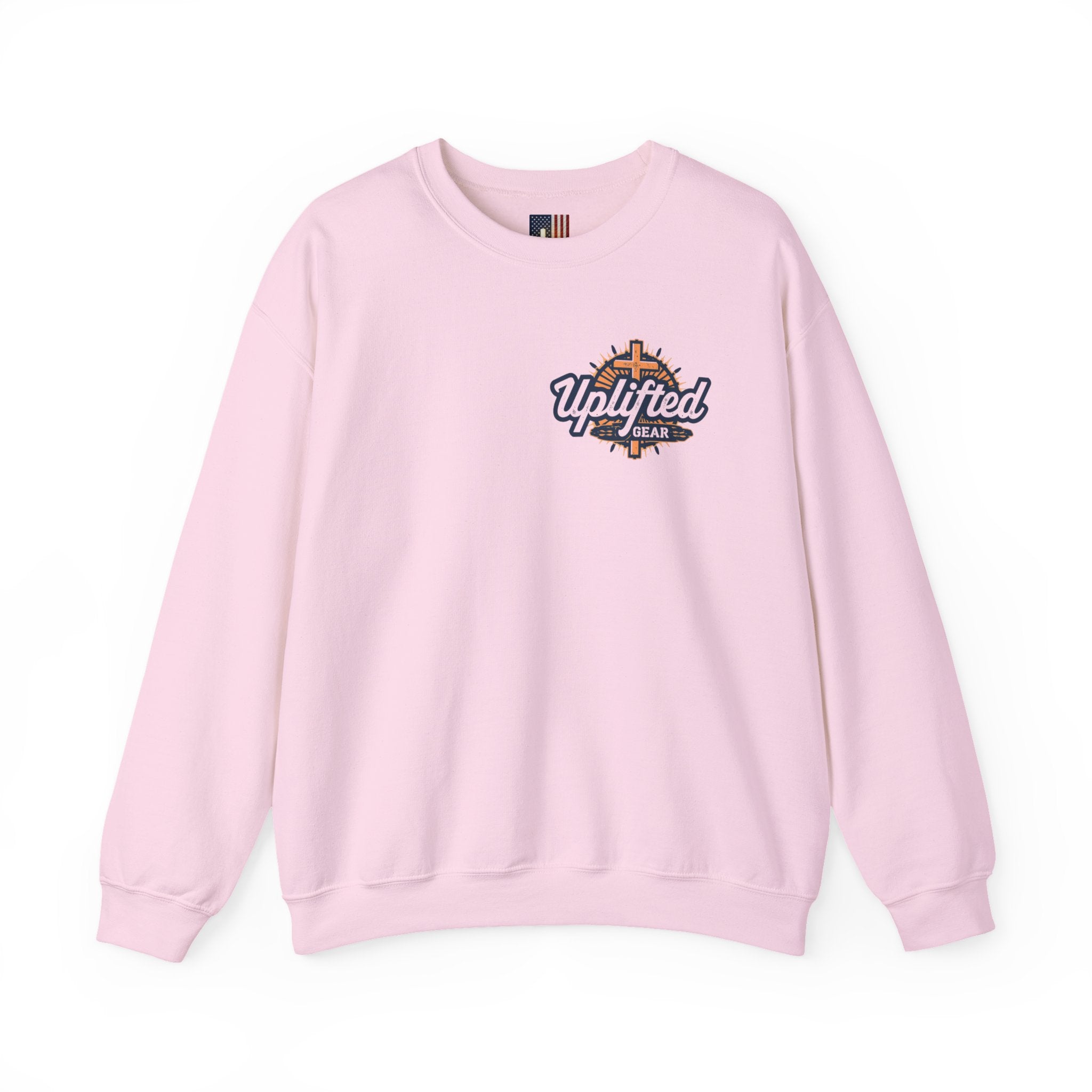 ✨ Chosen. Loved. Redeemed. – Elegant Christian Sweatshirt | Gold Foil Faith Tee | Subtle Cross & Heart Design | Inspirational Bible Verse Apparel by Uplifted Gear Printify