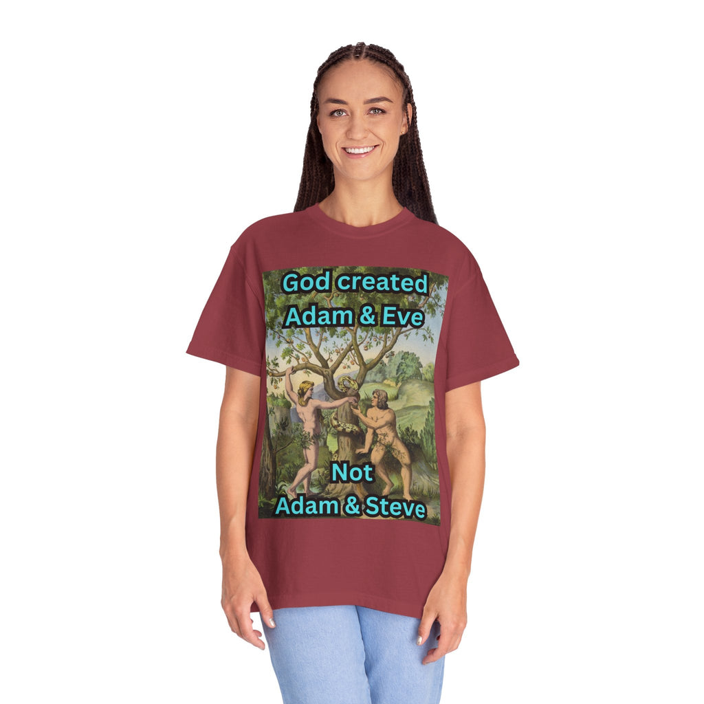 God Created Adam and Eve T-Shirt – Biblical Truth Christian Tee for Bold Faith Printify