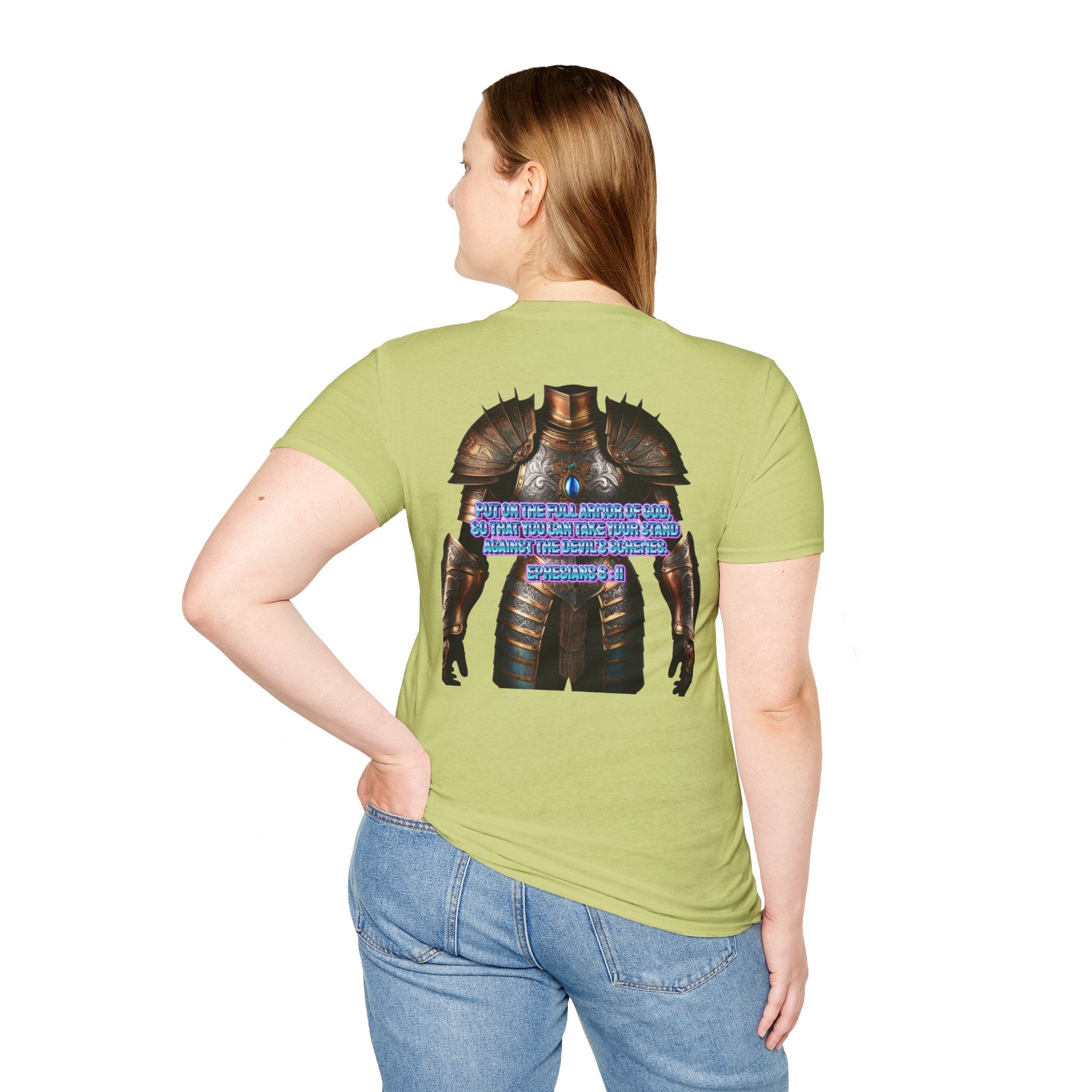 Religious Graphic Tee with Armor Of God Design - Unisex Softstyle T-Shirt Printify