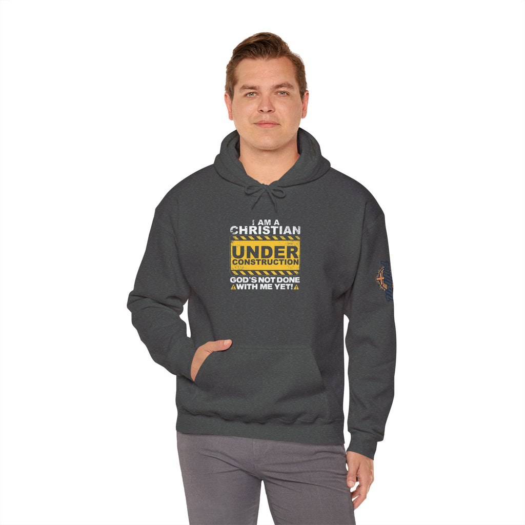 Christian Under Construction Hoodie | God Is Not Done With Me Yet Hoodie Printify