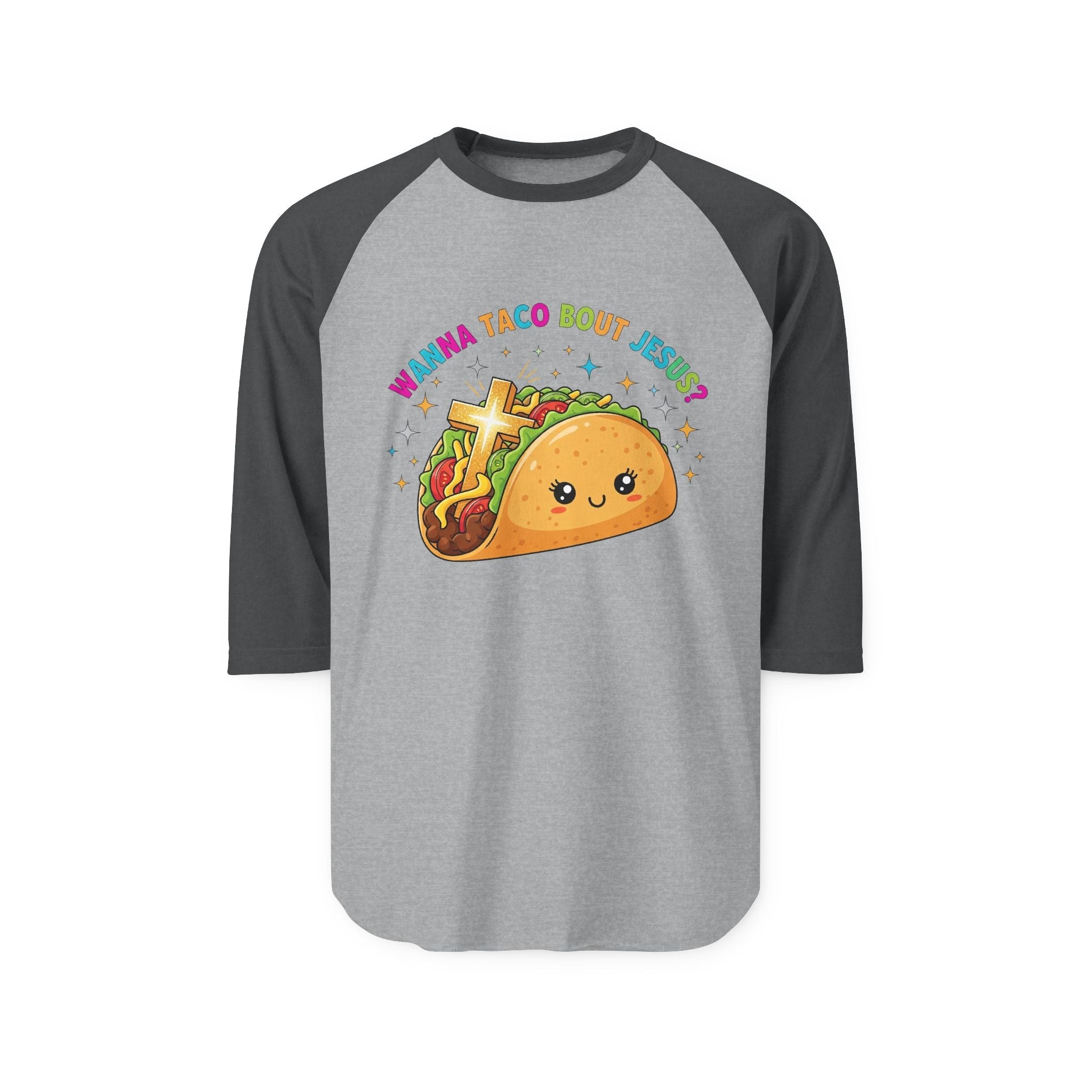 Wanna Taco 'Bout Jesus? Funny Christian Pun T-Shirt – Lettuce Pray & Share Faith! Printify