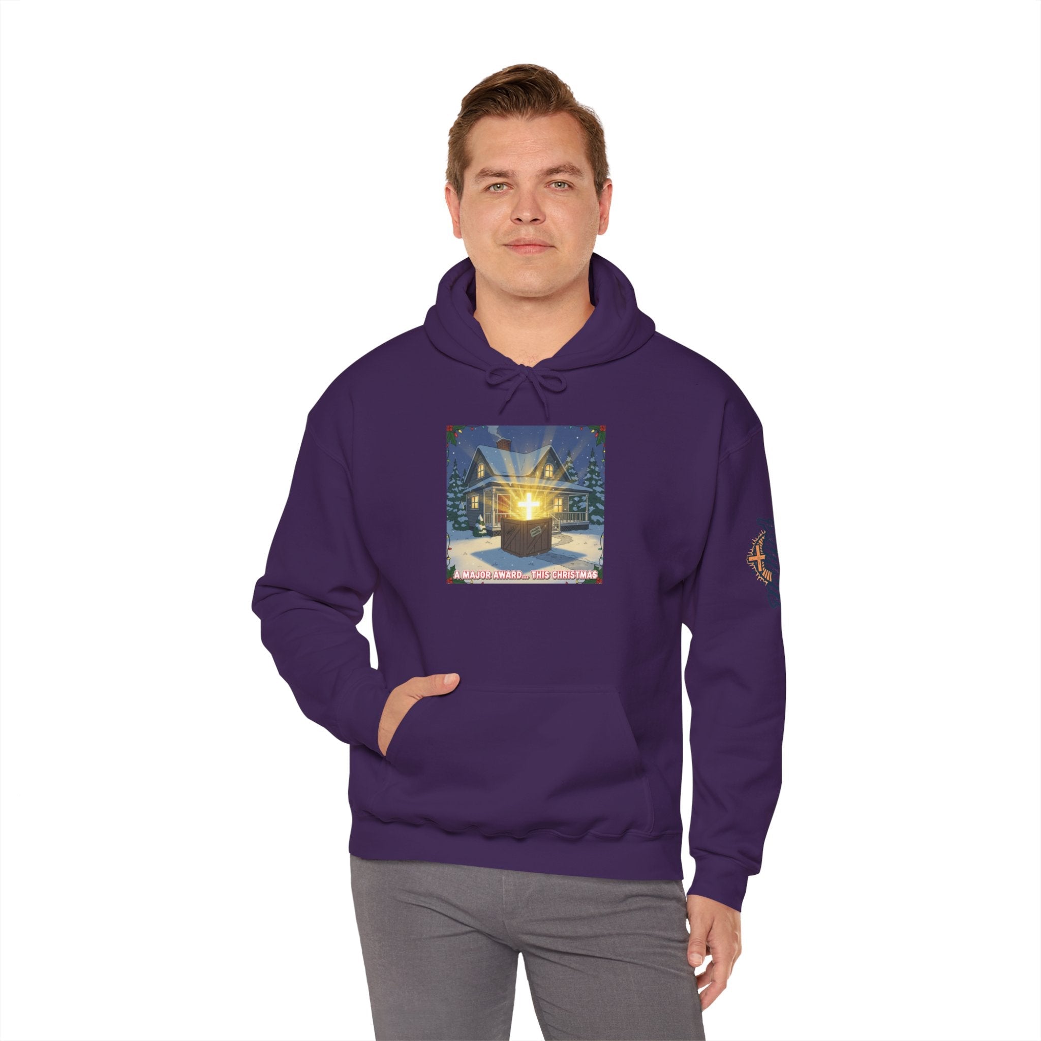 A Major Award This Christmas Hoodie – Fragile Leg Lamp Parody Cross Unboxing Christian Sweatshirt for Hilarious Faith & Holiday Glow Printify