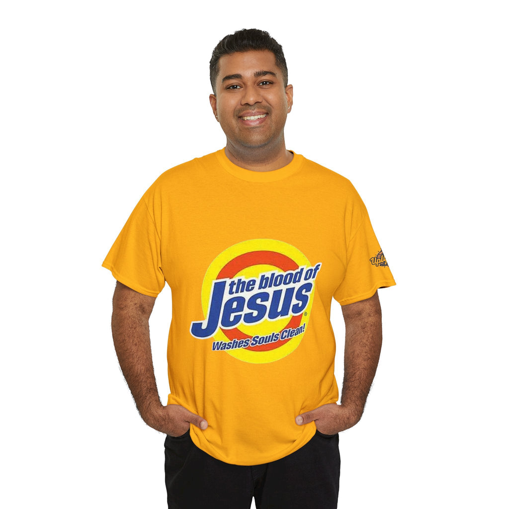 Blood of Jesus Washes Souls Clean T-shirt - Funny Tide Parody - Christian Faith T-shirt Printify