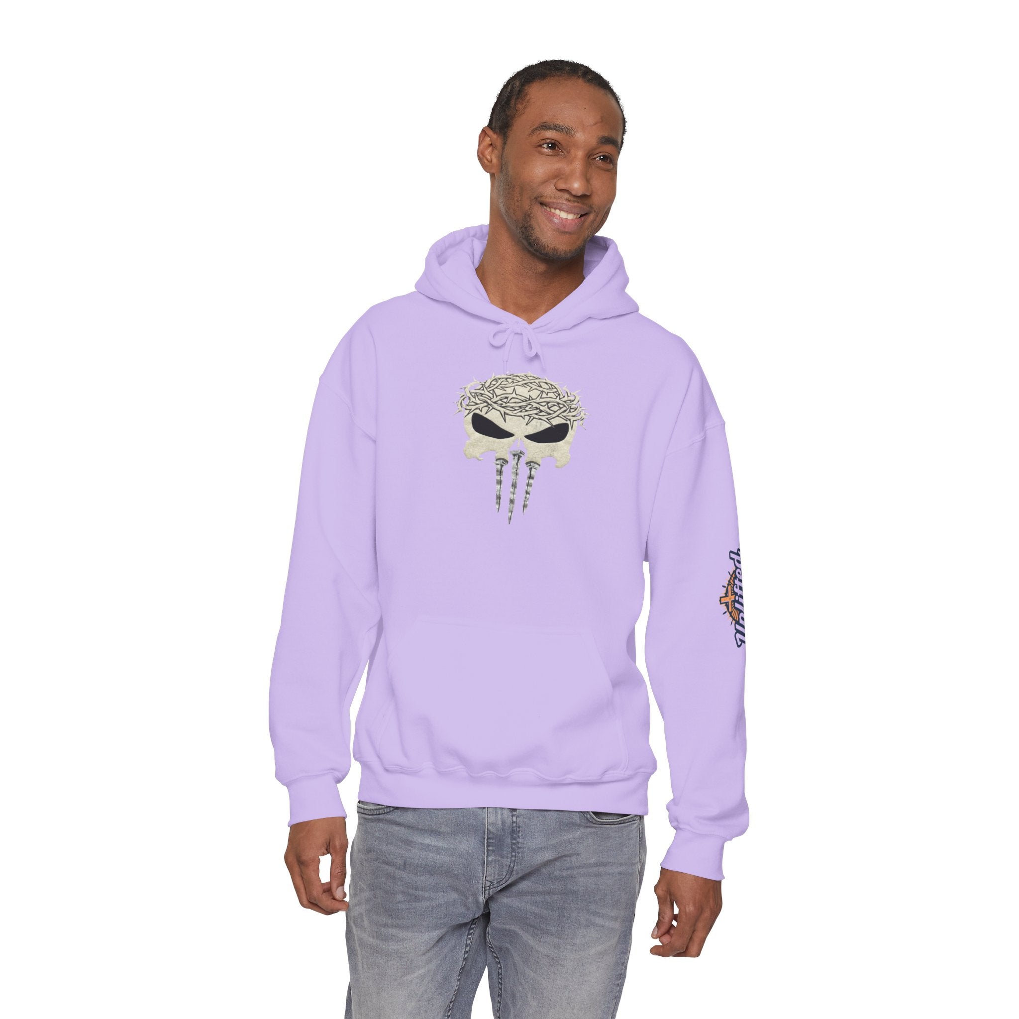 Christian Skull Hoodie - Crown of Thorns & Nails - Warrior Faith Hoodie Printify