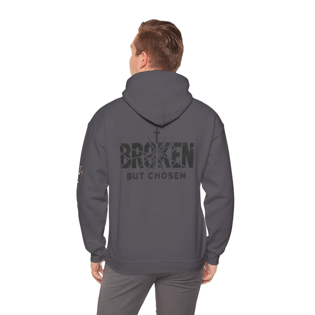 Broken But Chosen Hoodie — Christian Faith Graphic Sweatshirt Printify