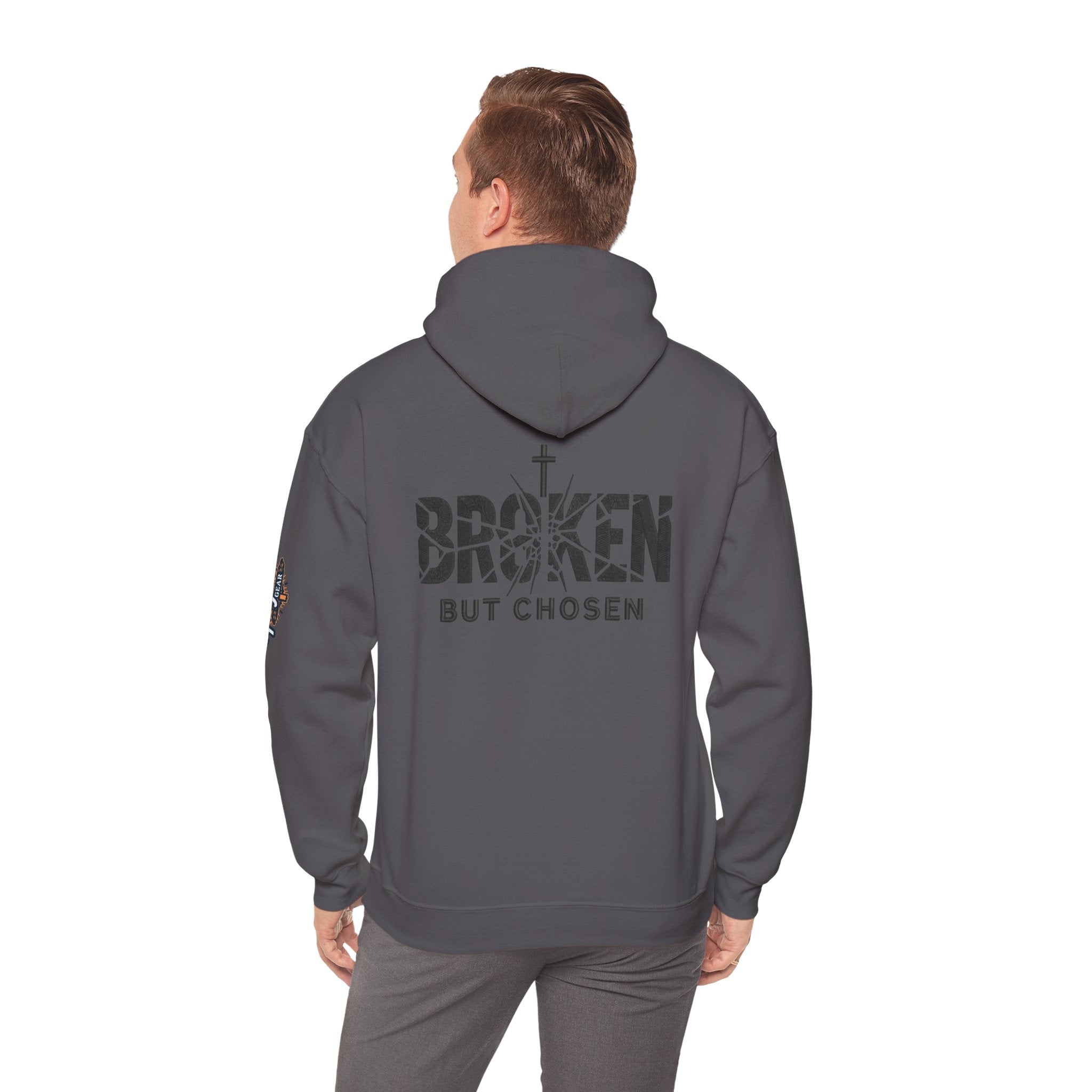 Broken But Chosen Hoodie — Christian Faith Graphic Sweatshirt Printify