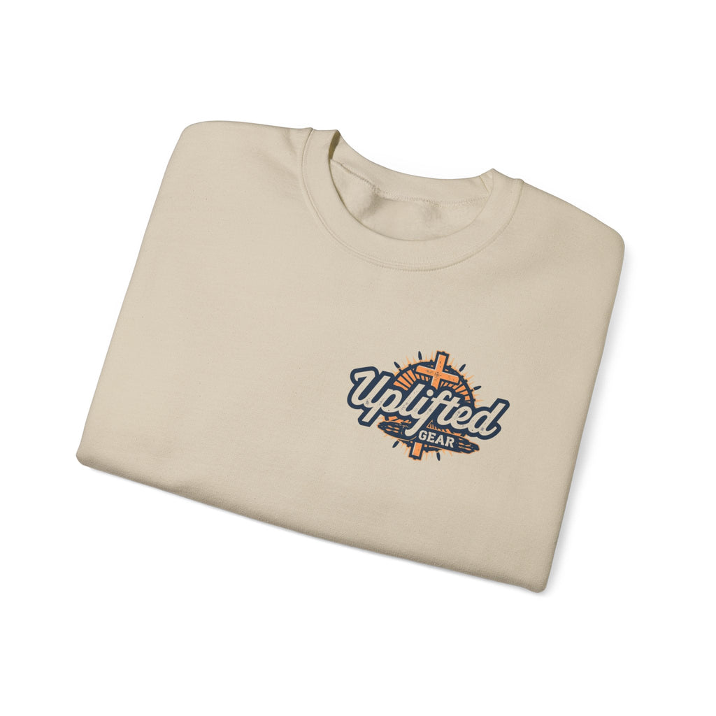 Walk by Faith Sweatshirt – Cross & Footprints Christian Sweatshirt for Cozy Inspiration Printify