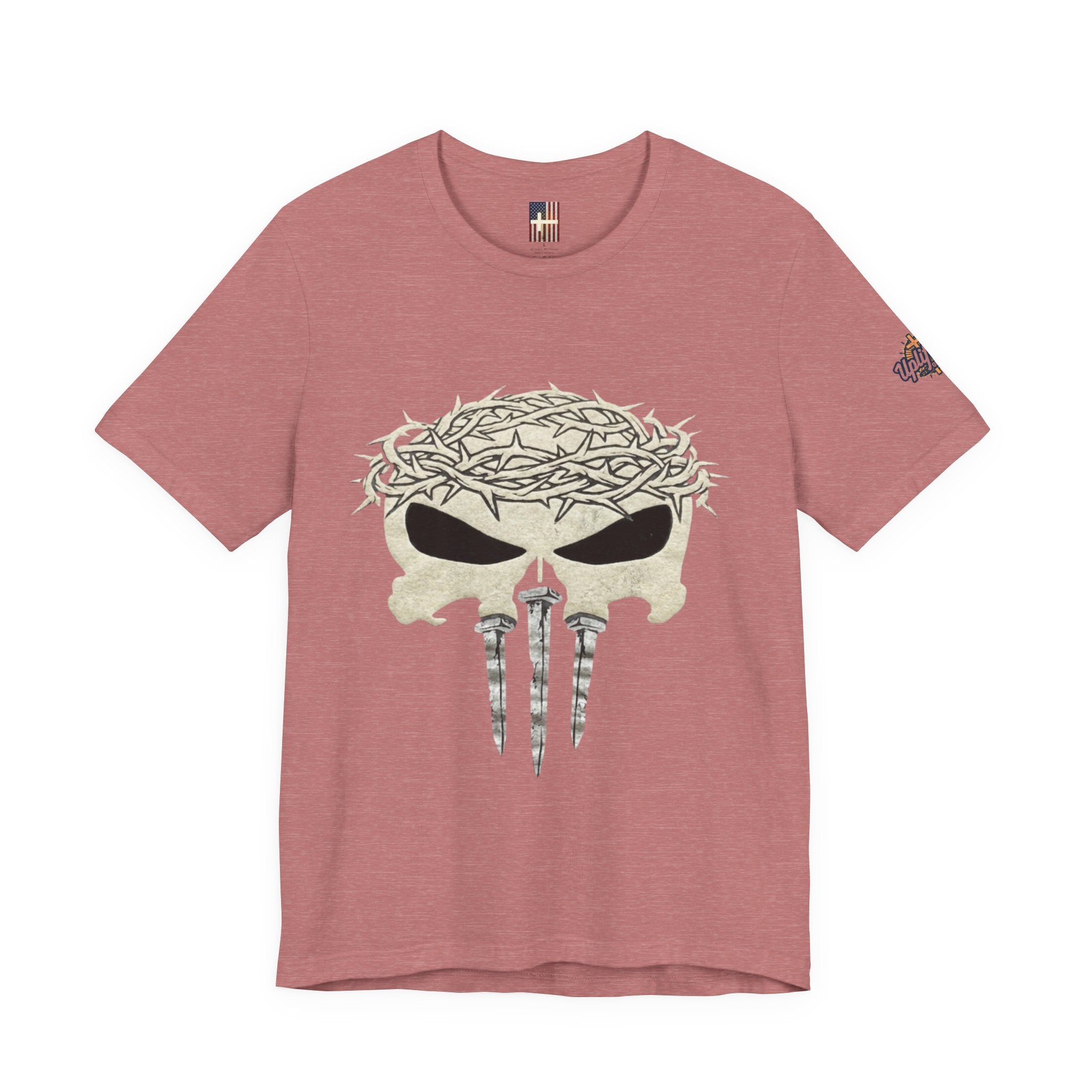 Christian Skull T-shirt - Crown of Thorns & Nails - Warrior Faith T-shirt Printify