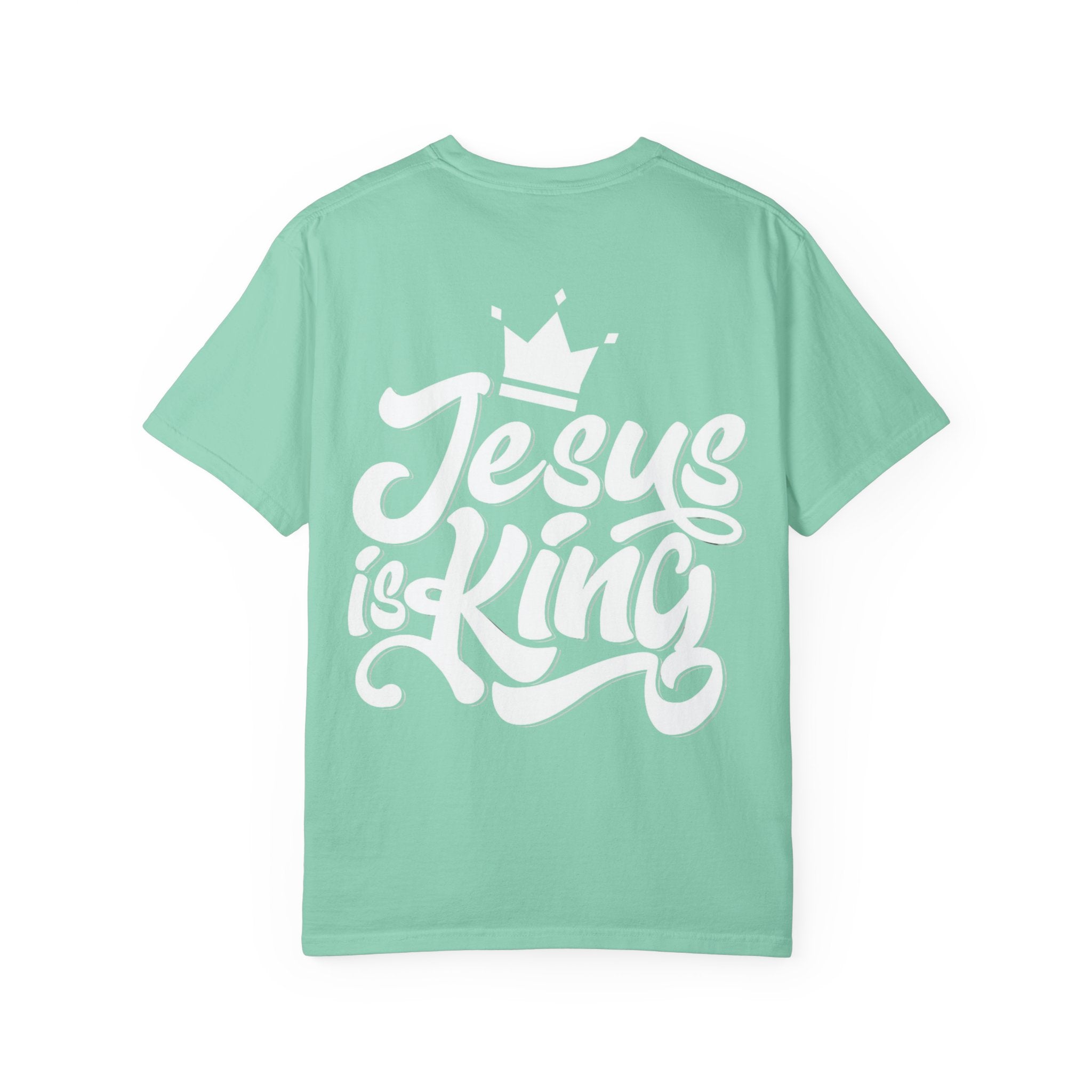 Jesus is King T-Shirt – Bold Christian Faith Tee with Crown & Cross for Eternal Reign Printify