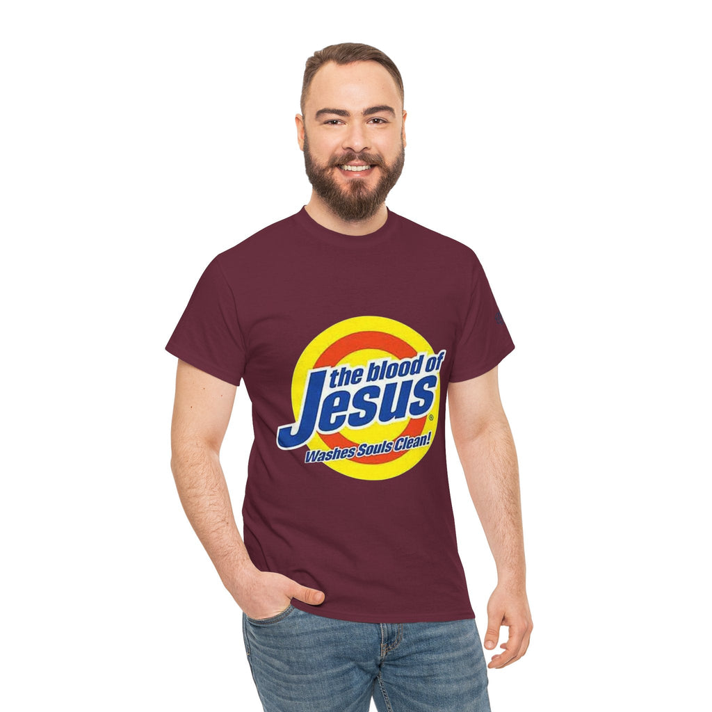 Blood of Jesus Washes Souls Clean T-shirt - Funny Tide Parody - Christian Faith T-shirt Printify