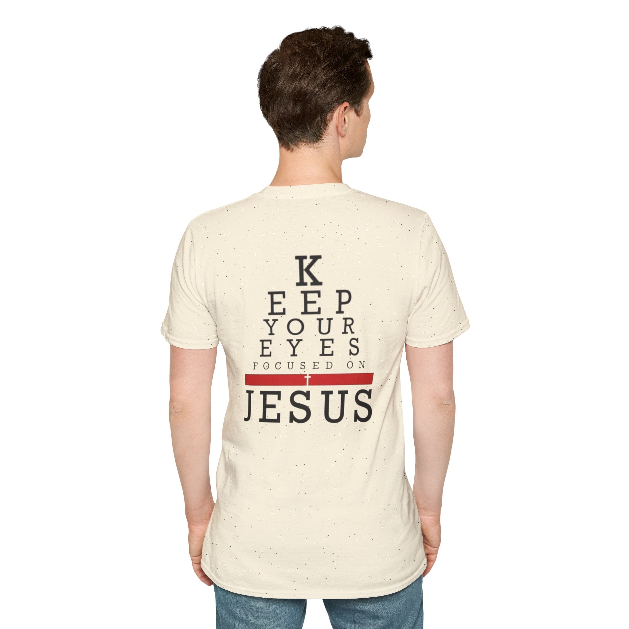 Keep Your Eyes Focused on Jesus T-shirt - Eye Chart Christian T-shirt - Faith Apparel Printify