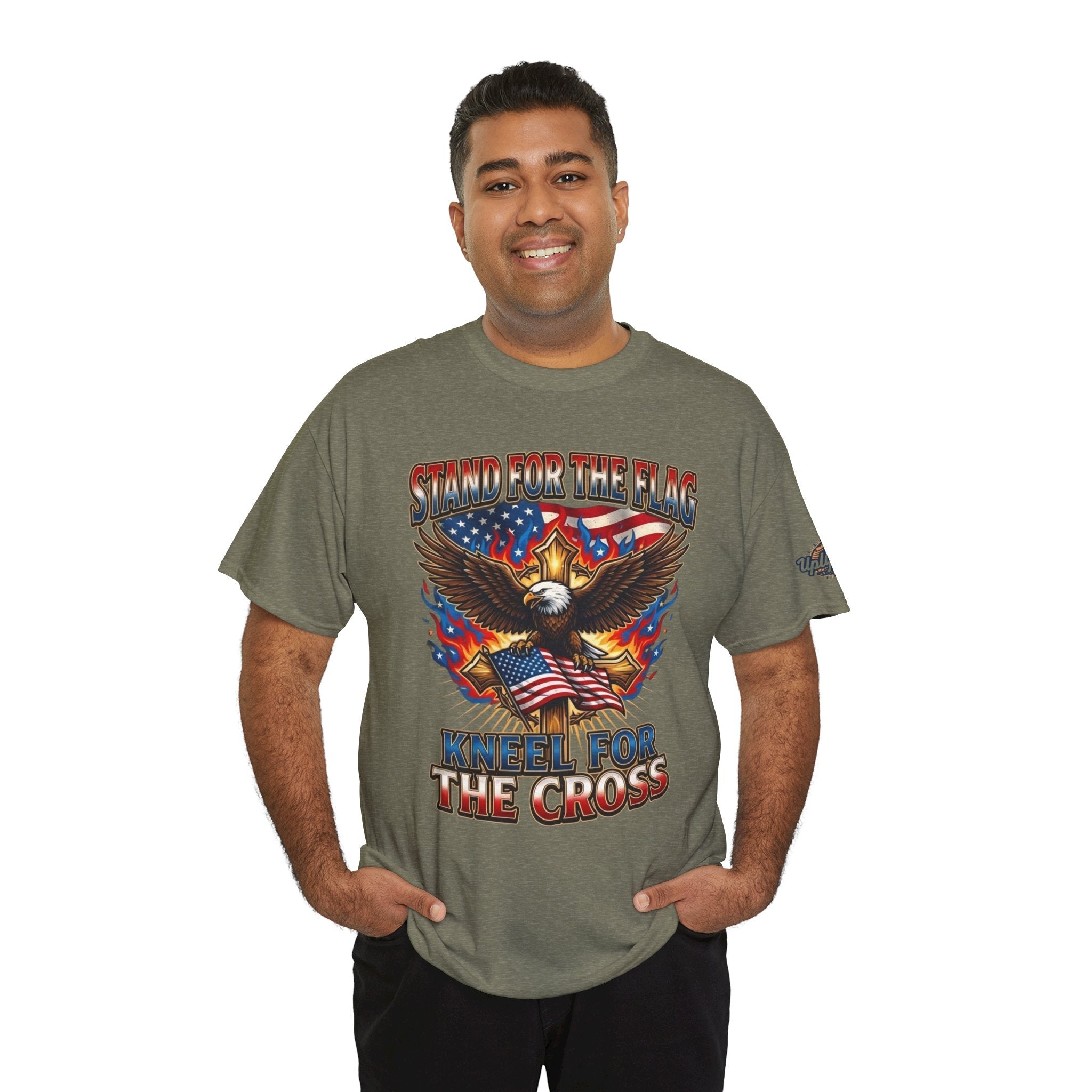 Stand for the Flag Kneel for the Cross T-shirt | Patriotic Eagle T-shirt Printify