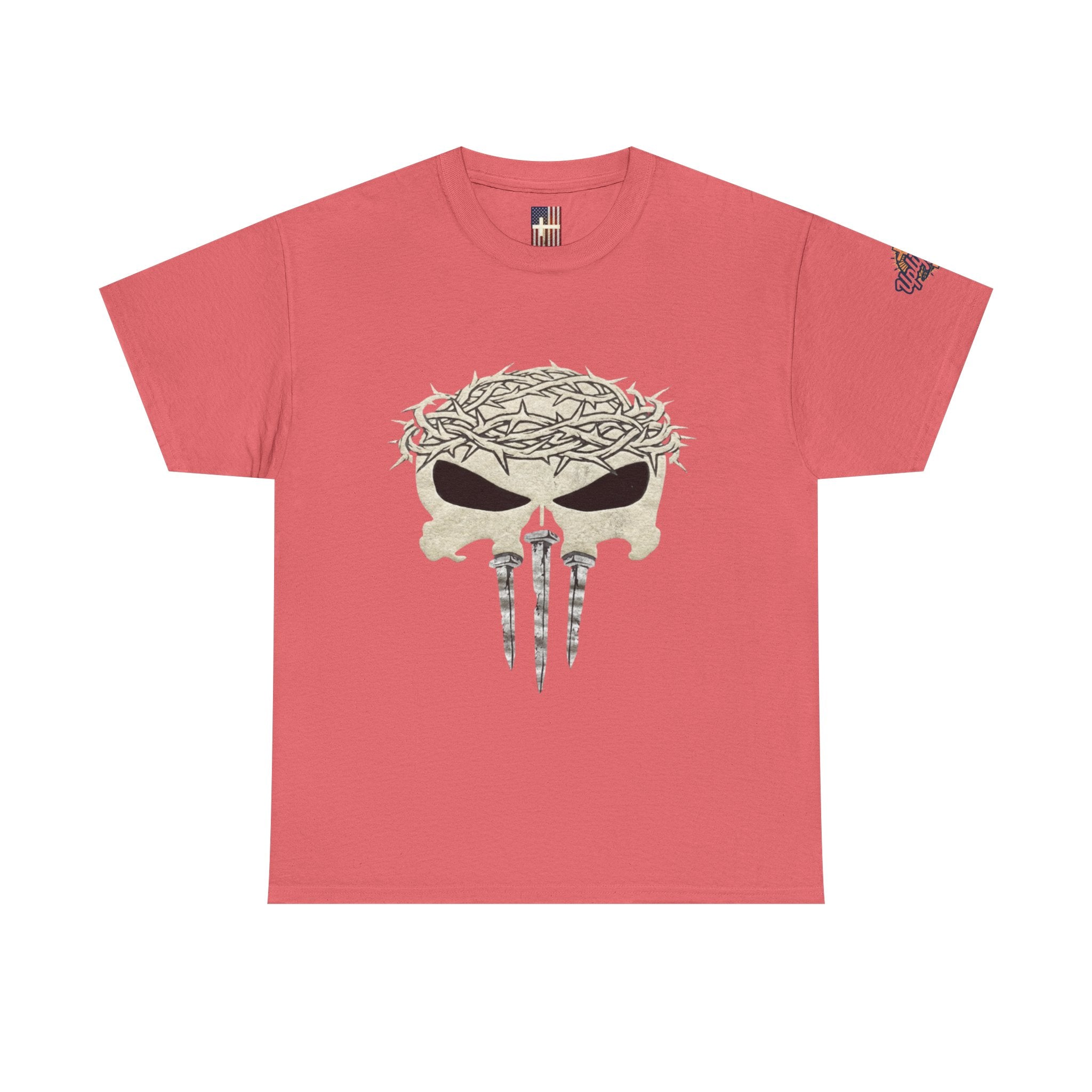 Christian Skull T-shirt - Crown of Thorns & Nails - Warrior Faith T-shirt Printify