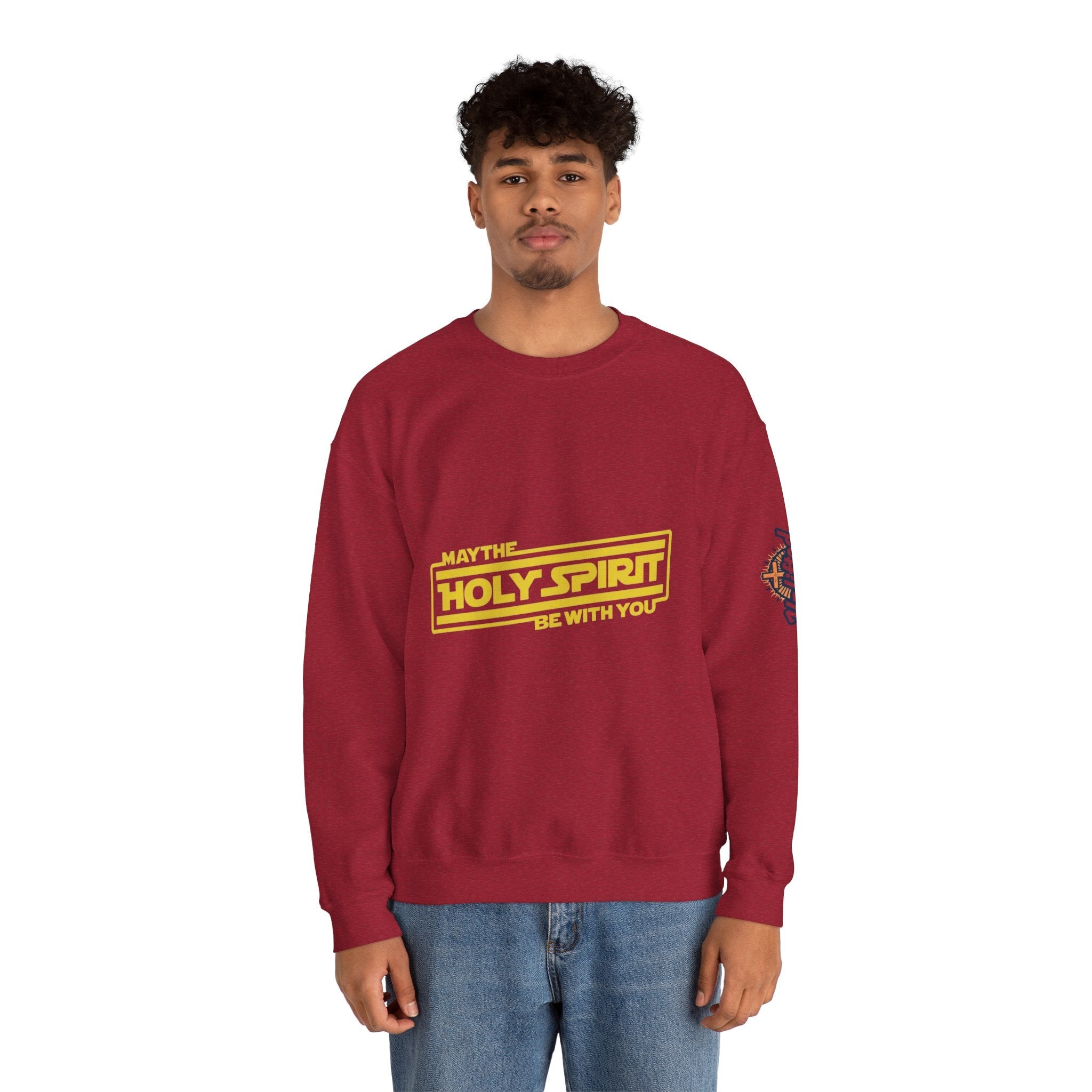 May the Holy Spirit Be With You Sweatshirt - Christian Star Wars Parody Sweatshirt Printify