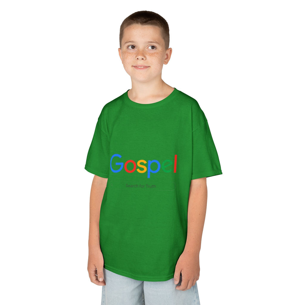 Kids Tee — "Gospel" Colorful Search-Style Logo Printify