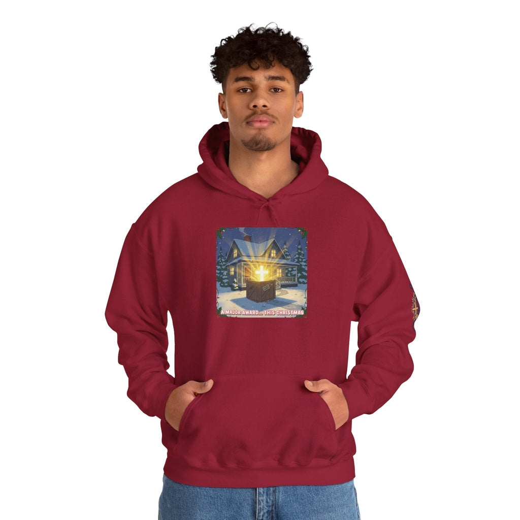 A Major Award This Christmas Hoodie – Fragile Leg Lamp Parody Cross Unboxing Christian Sweatshirt for Hilarious Faith & Holiday Glow Printify