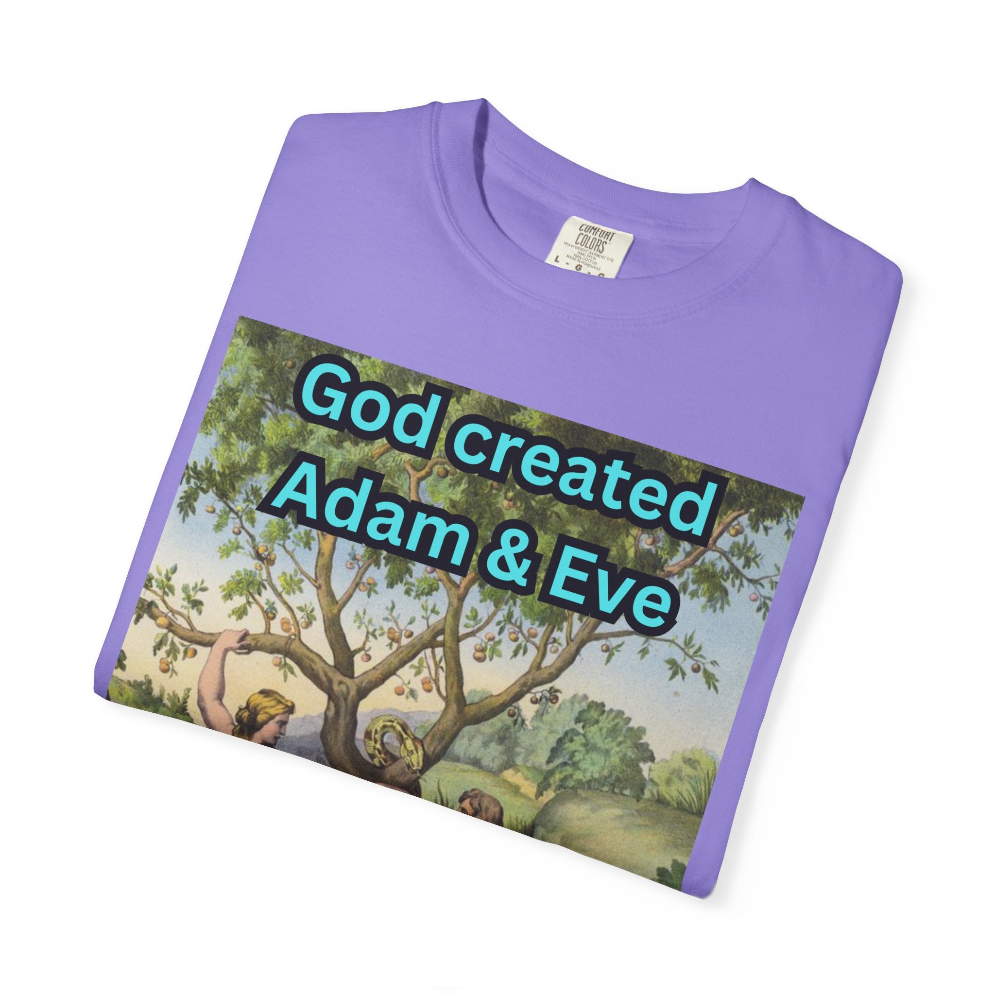 God Created Adam and Eve T-Shirt – Biblical Truth Christian Tee for Bold Faith Printify