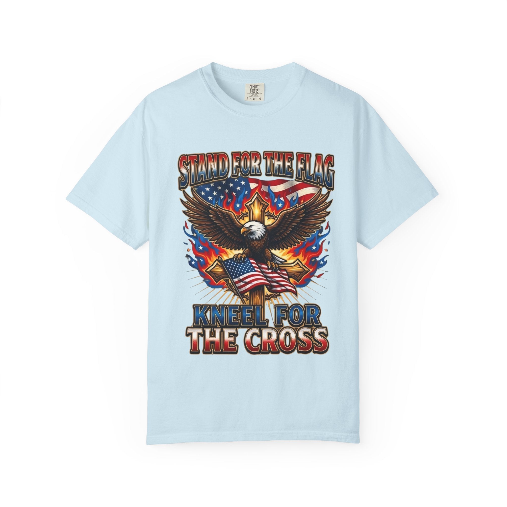 Stand for the Flag Kneel for the Cross T-shirt | Patriotic Eagle T-shirt Printify