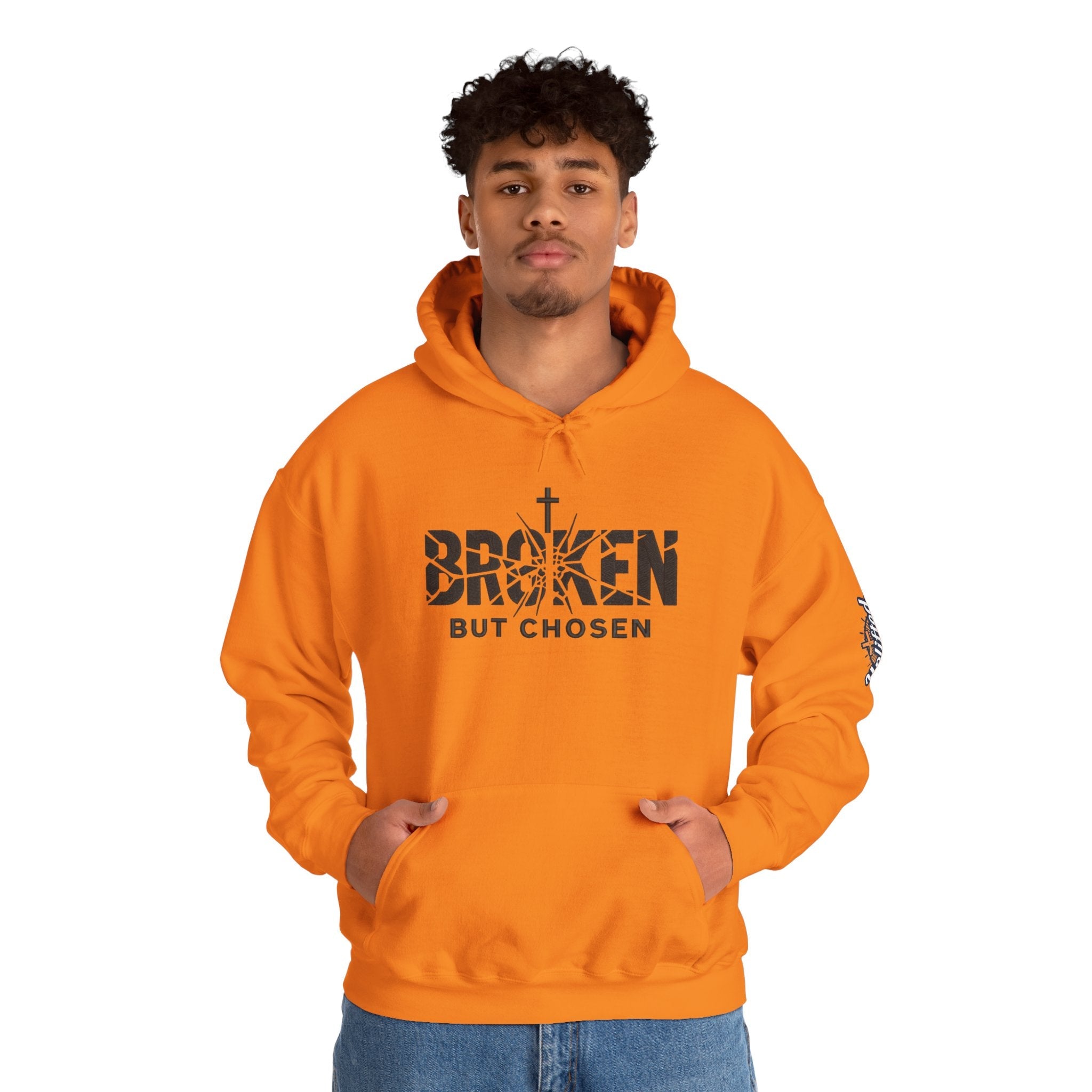 Broken But Chosen Hoodie — Christian Faith Graphic Sweatshirt Printify