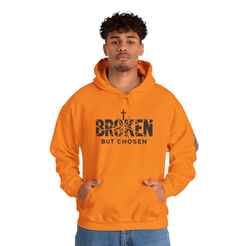 Broken But Chosen Hoodie — Christian Faith Graphic Sweatshirt Printify
