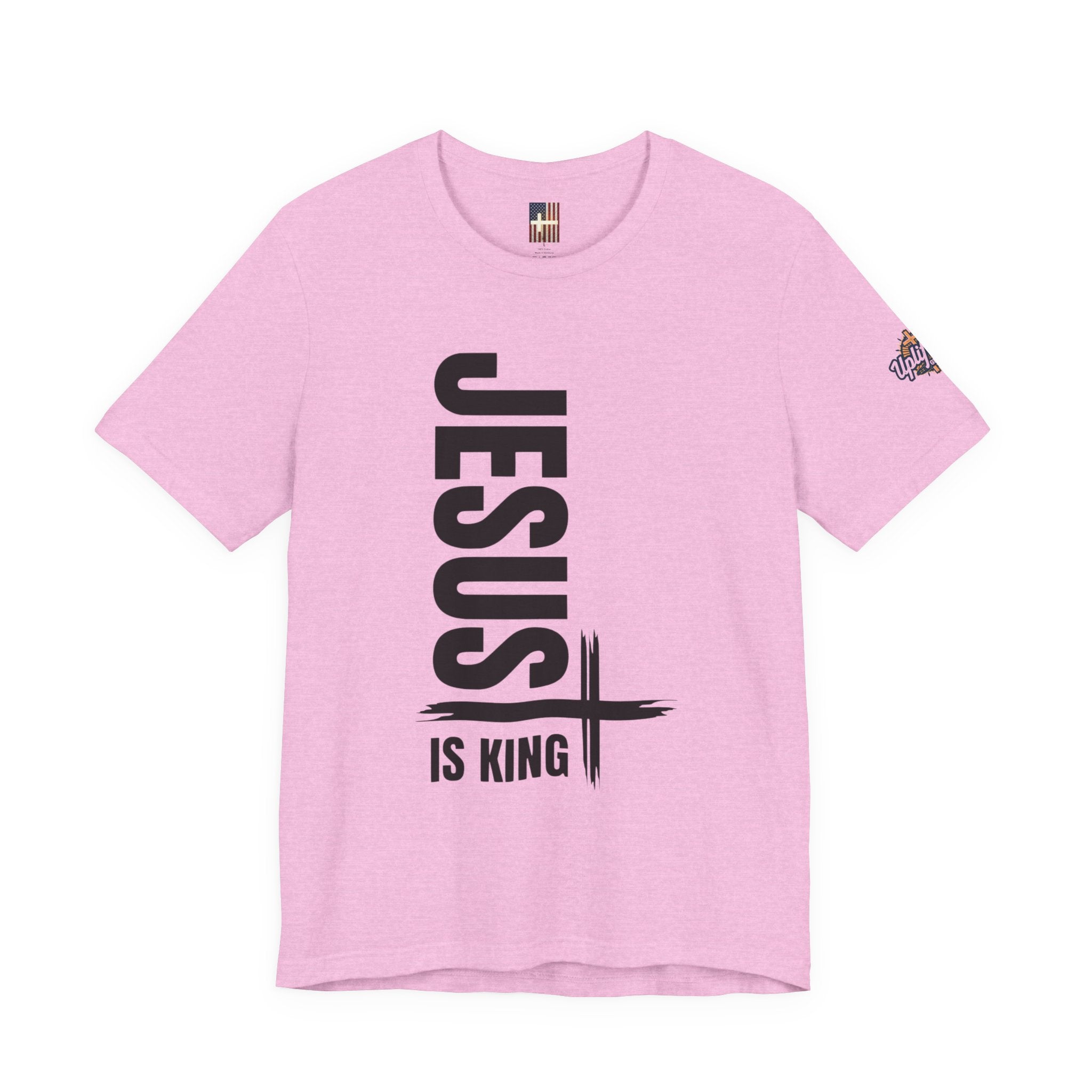 Jesus Is King T-shirt | Modern Typographic Cross Christian T-shirt Printify