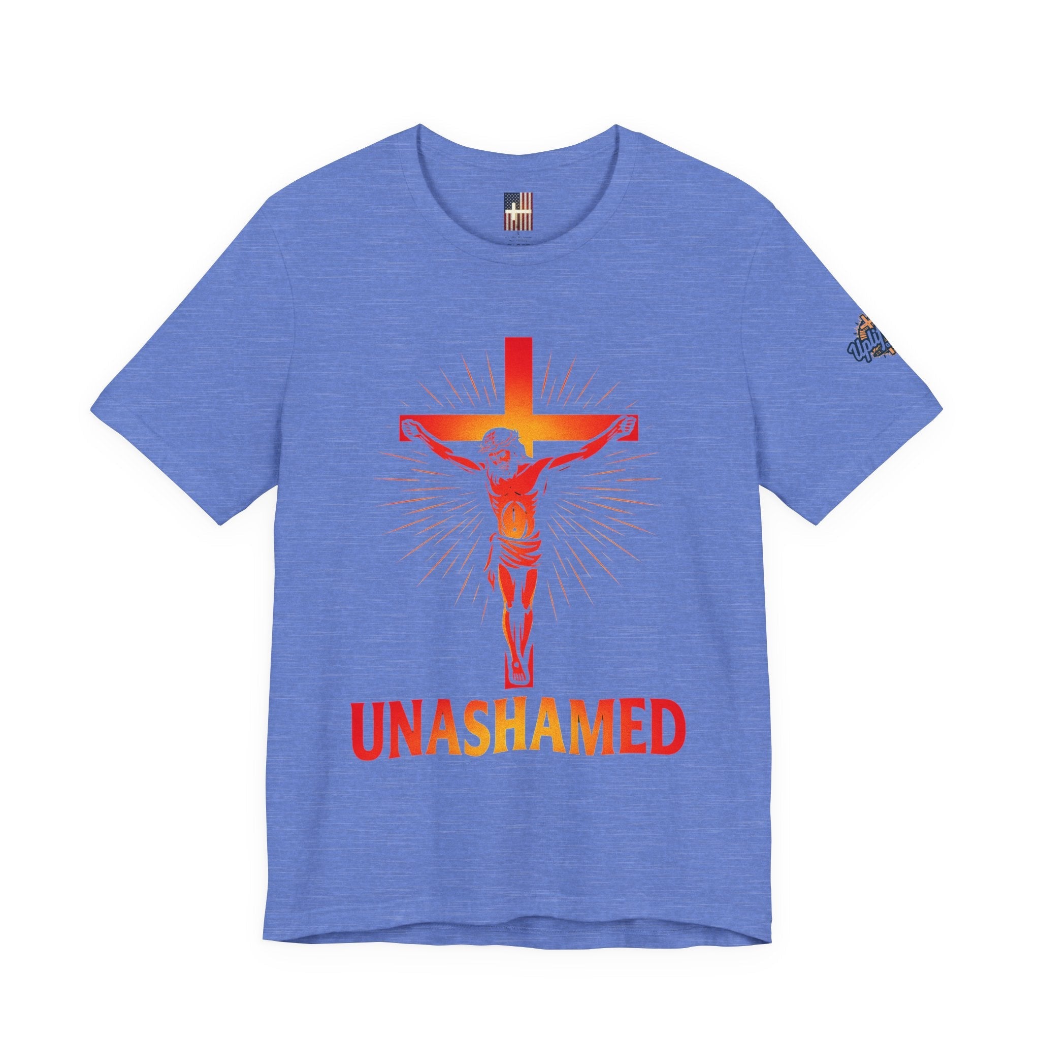 Unashamed T-shirt – Romans 1:16 Crucifixion Christian t-shirt for Bold Unwavering Faith Printify