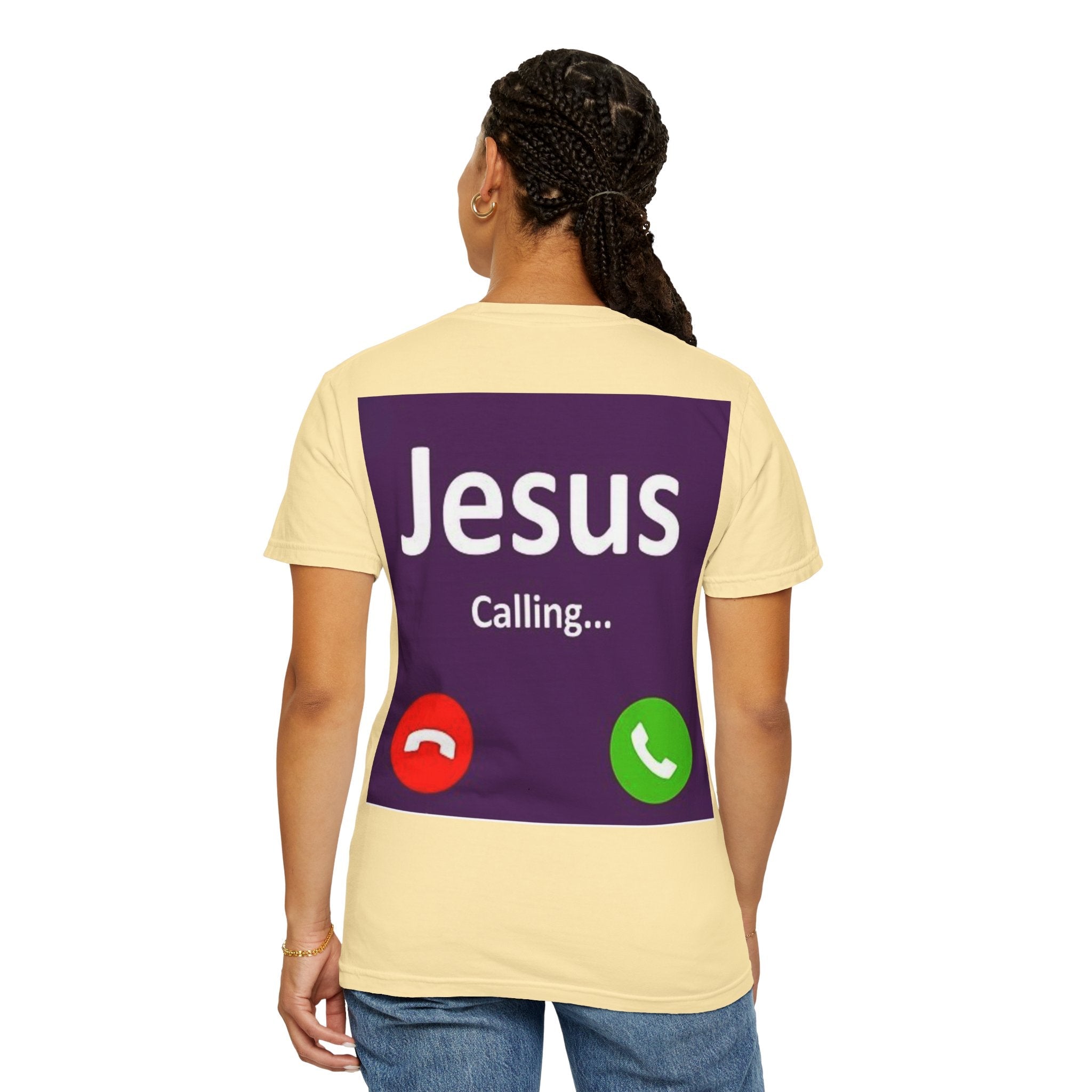 Jesus Calling T-shirt, – Funny Cell Phone Screen Christian T-shirt, for Divine Connection & Faith Humor Printify