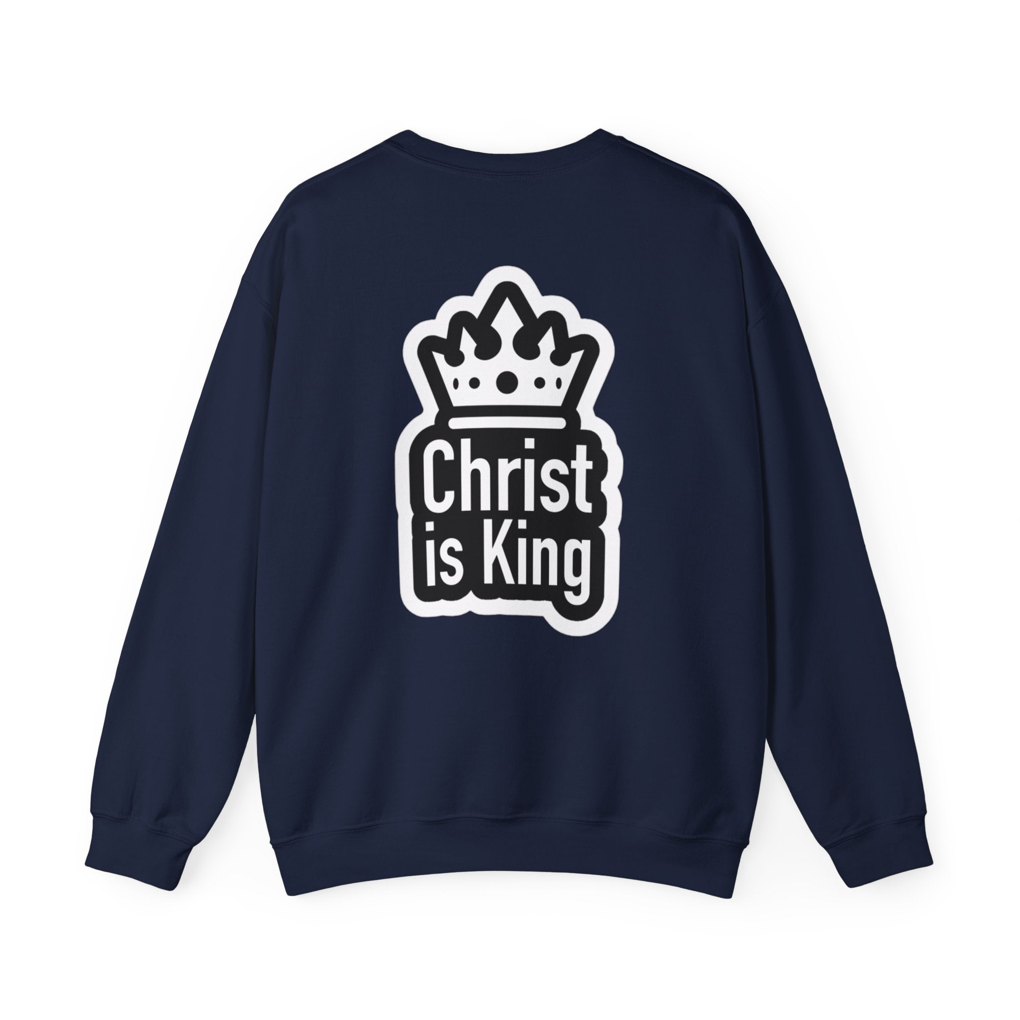 Christ is King Sweatshirt – Bold Crown & Cross Christian Hoodie for Unshakable Faith Printify