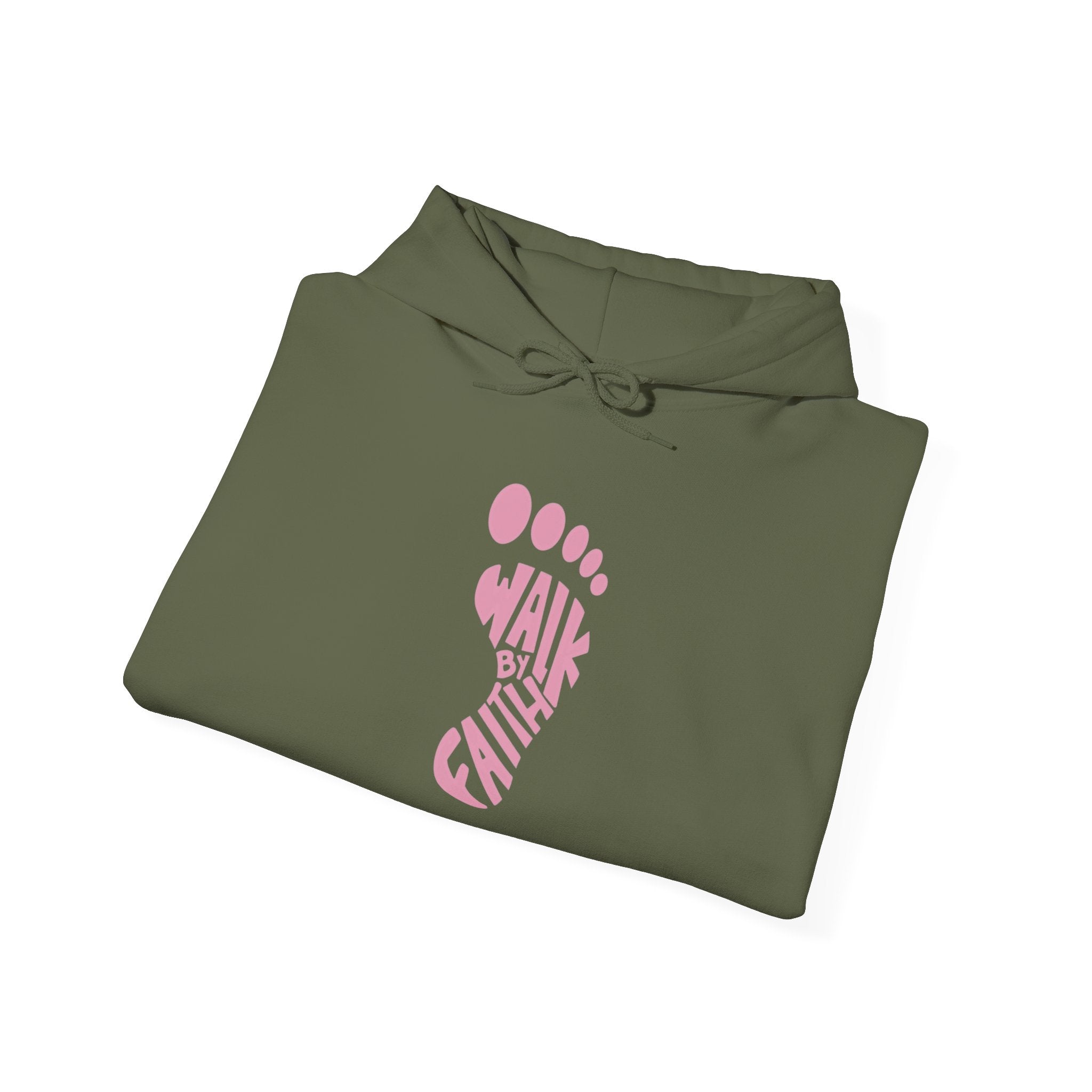 Walk By Faith Footprint Hoodie Printify