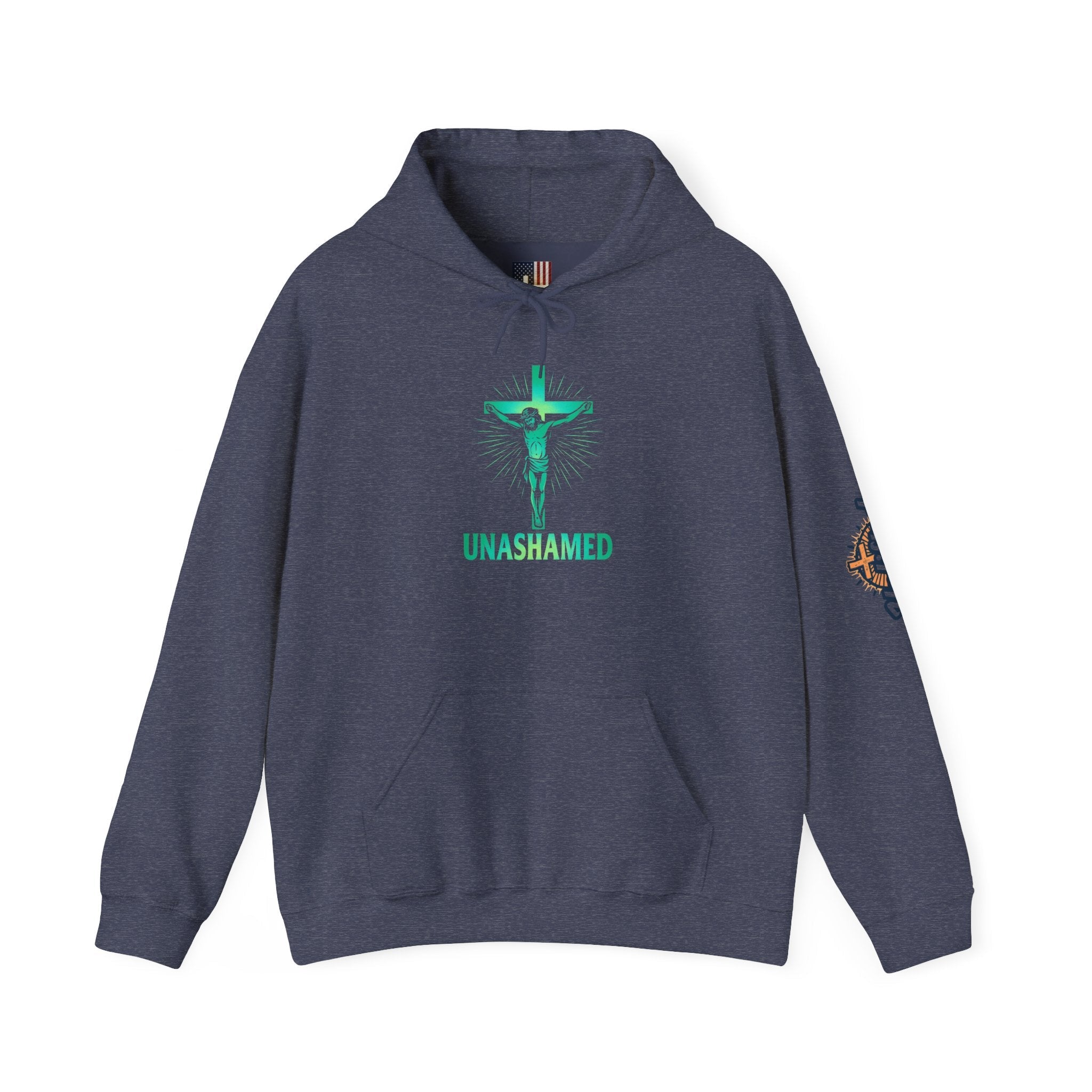 Unashamed Hoodie – Romans 1:16 Crucifixion Christian Hoodie for Bold Unwavering Faith Printify