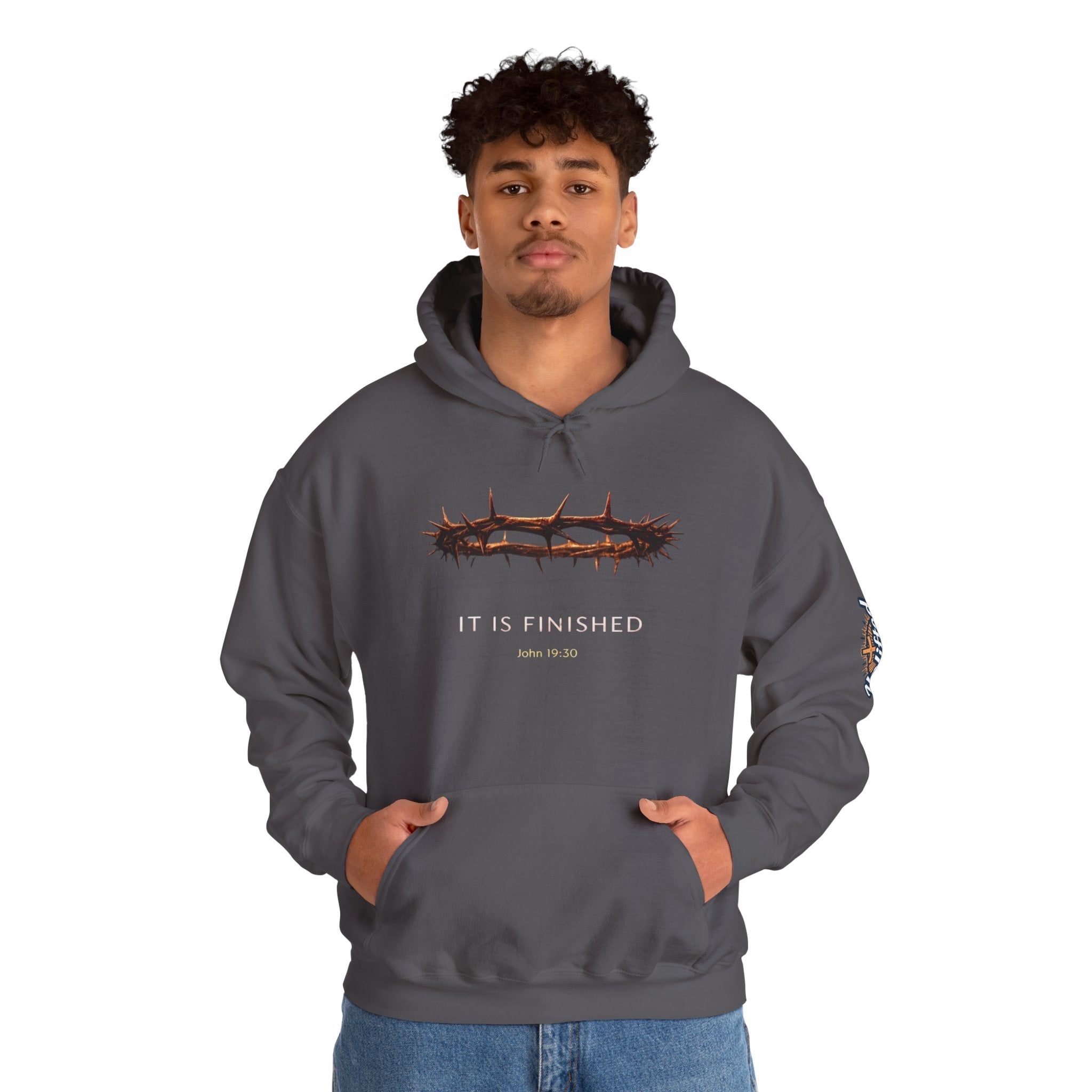 It Is Finished Crown of Thorns Hoodie — Christian John 19:30 Faith Hoodie Printify