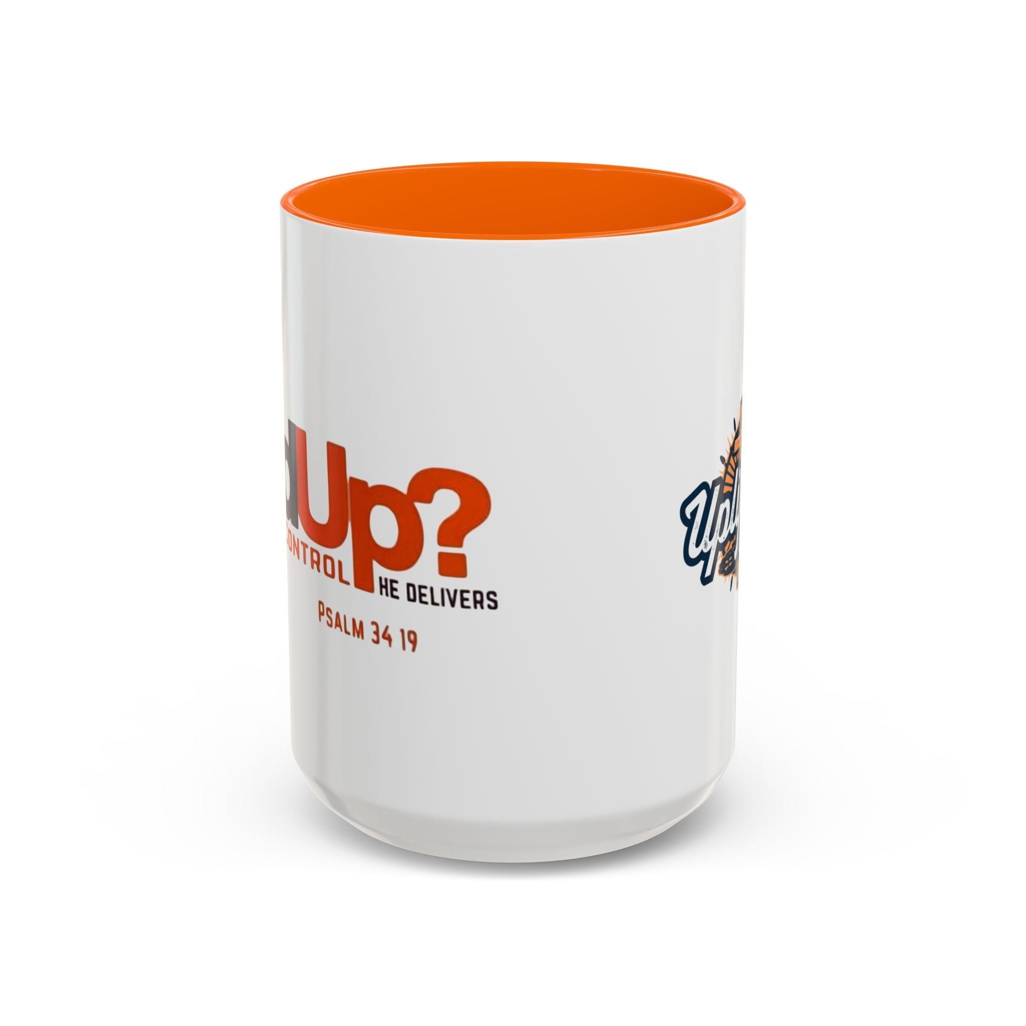 Funny Christian Coffee Mug — “Give God Control, HE Delivers” Accent Mug (11/15oz) Printify