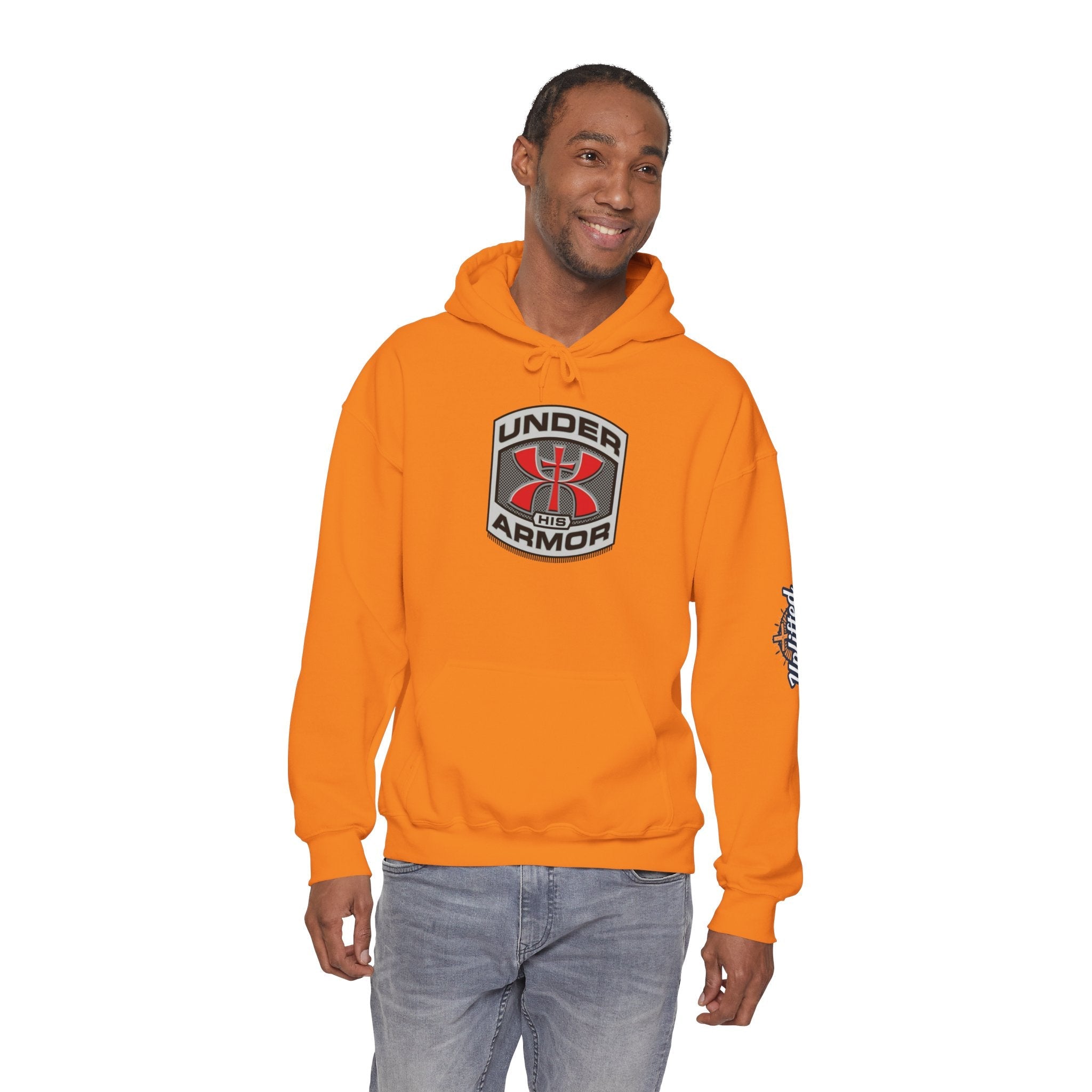 Under Armor Logo Hoodie — Black Athletic Pullover Printify