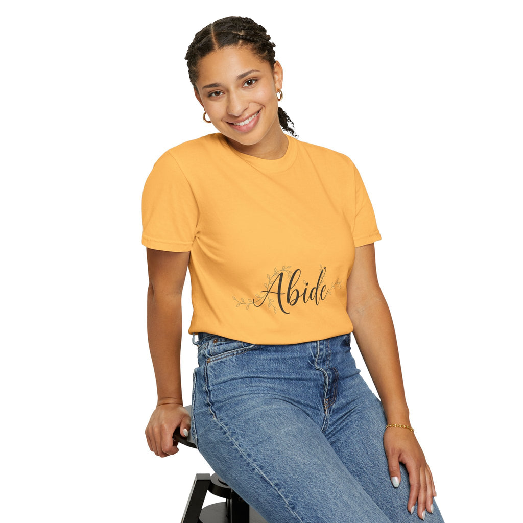 Abide in the Lord T-Shirt – Vine Design Christian Tee for Faithful Hearts Printify