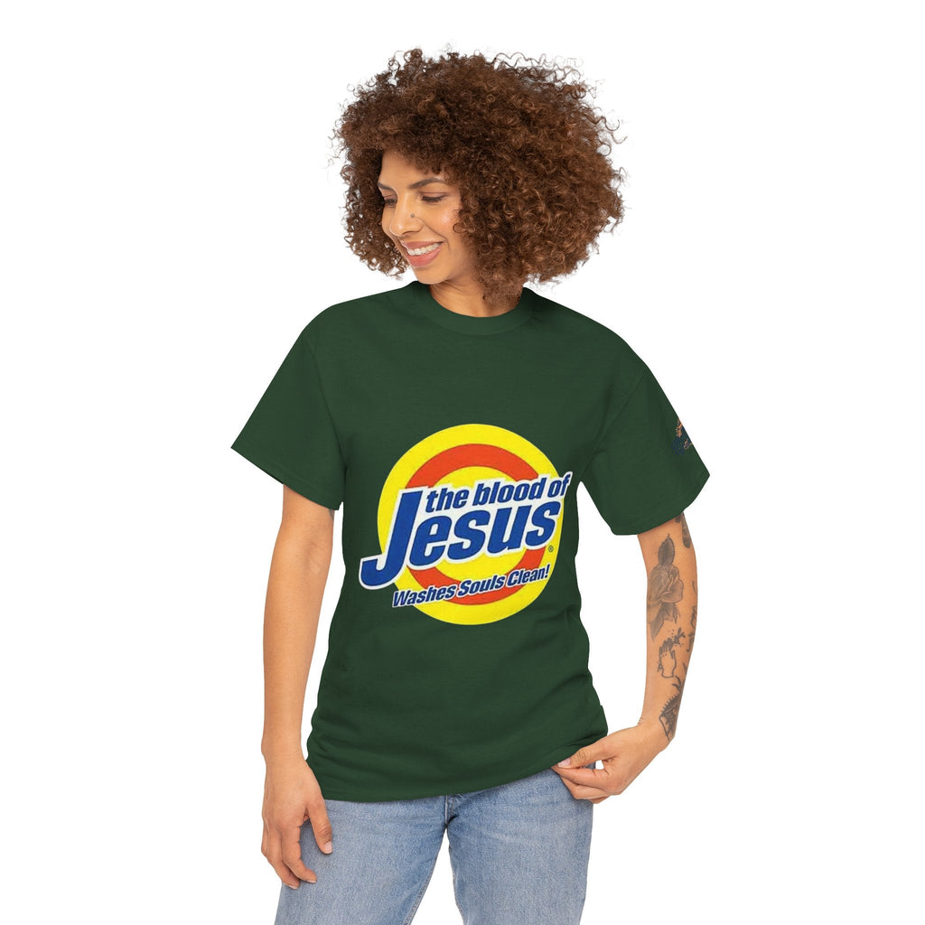 Blood of Jesus Washes Souls Clean T-shirt - Funny Tide Parody - Christian Faith T-shirt Printify