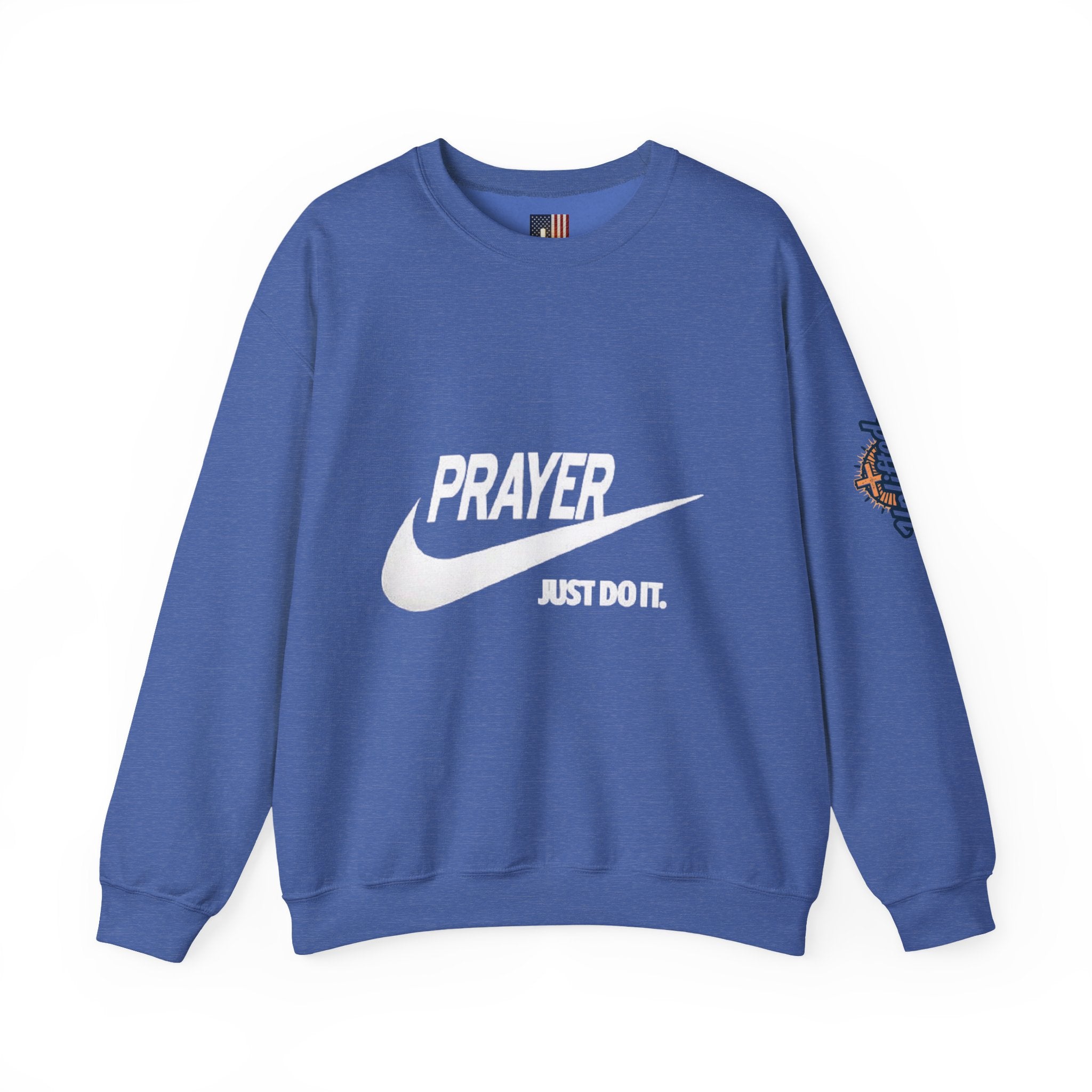 Prayer Just Do It Sweatshirt - Funny Christian Nike Parody Sweatshirt - Faith Gear Printify