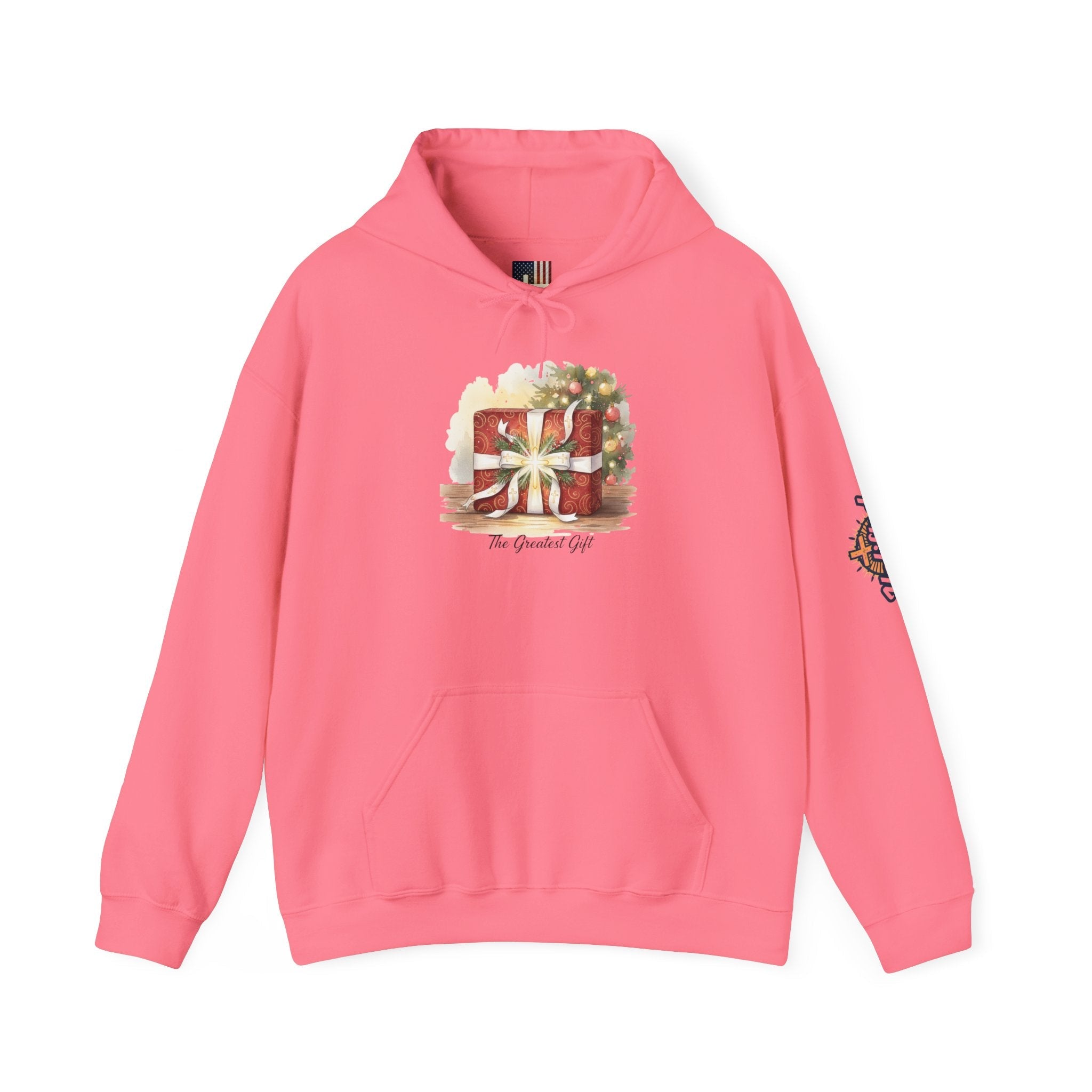 The Greatest Gift Hoodie – Cross Bow Present Christian Hoodie for Christmas Salvation & Eternal Faith Printify