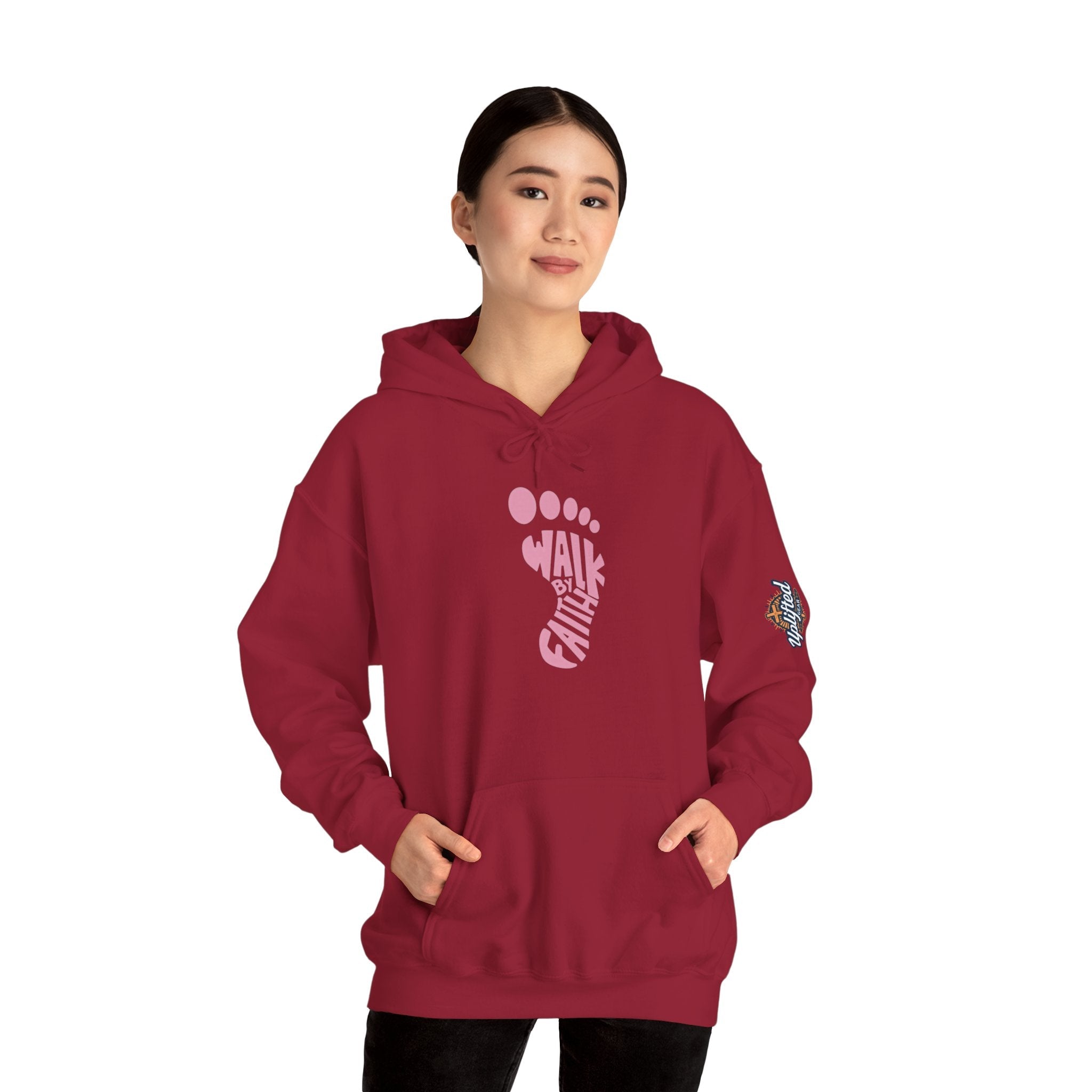 Walk By Faith Footprint Hoodie Printify