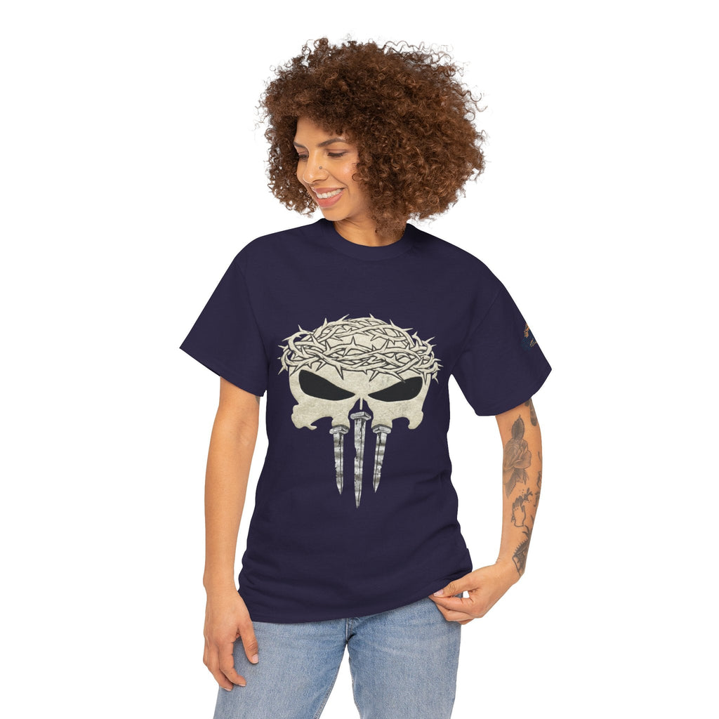 Christian Skull T-shirt - Crown of Thorns & Nails - Warrior Faith T-shirt Printify
