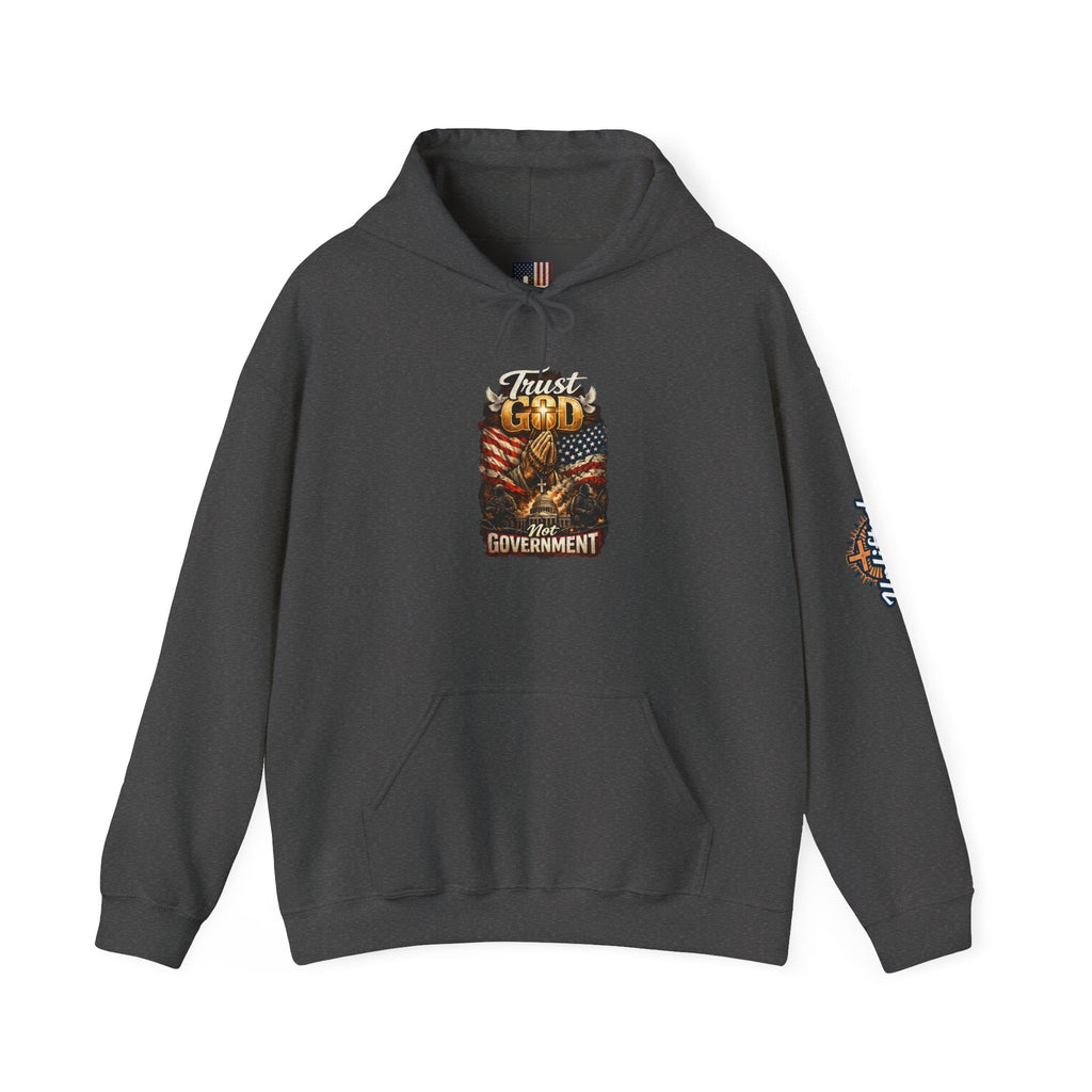 Trust God Not Government Hoodie — Vintage Patriotic Christian Hoodie Printify
