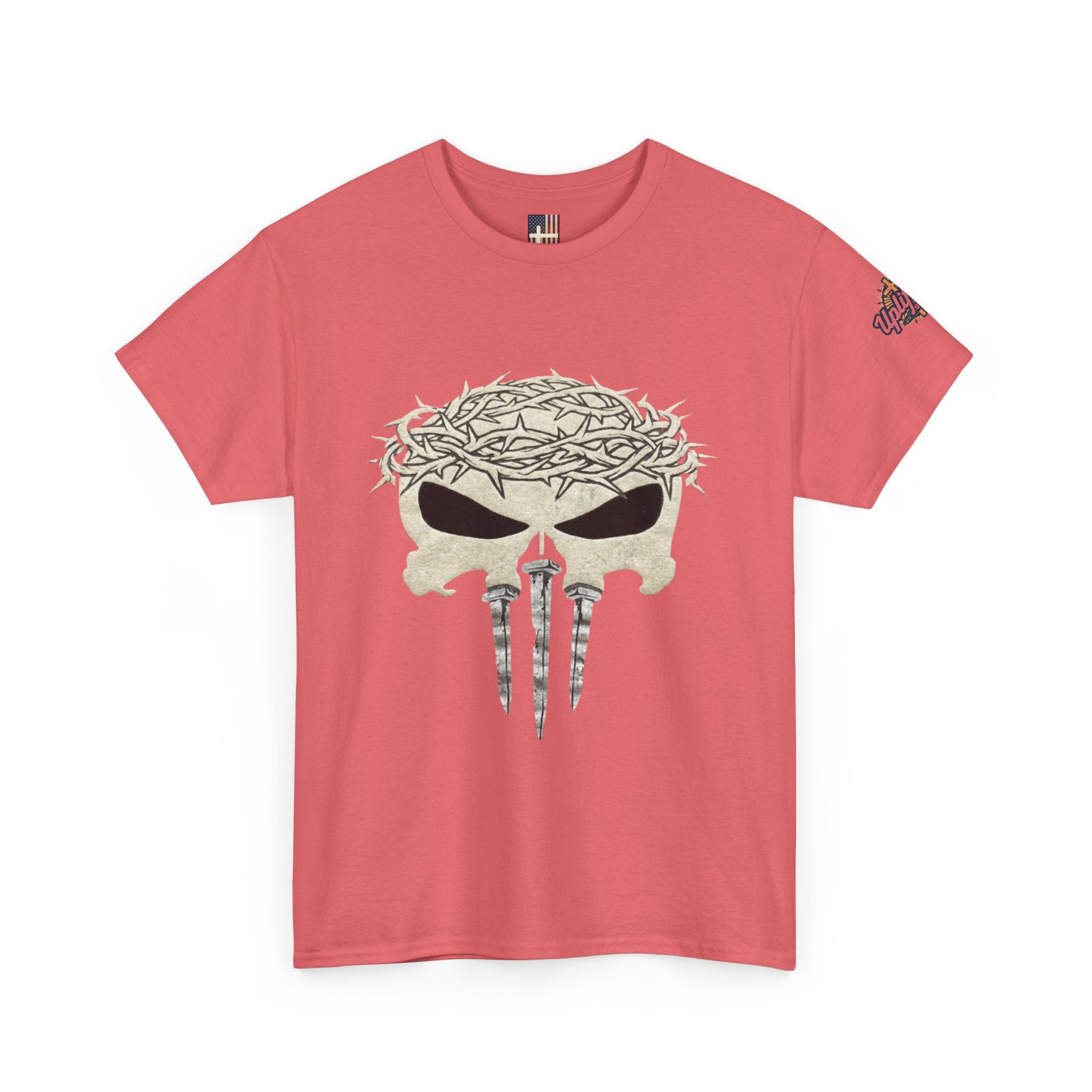 Christian Skull T-shirt - Crown of Thorns & Nails - Warrior Faith T-shirt Printify