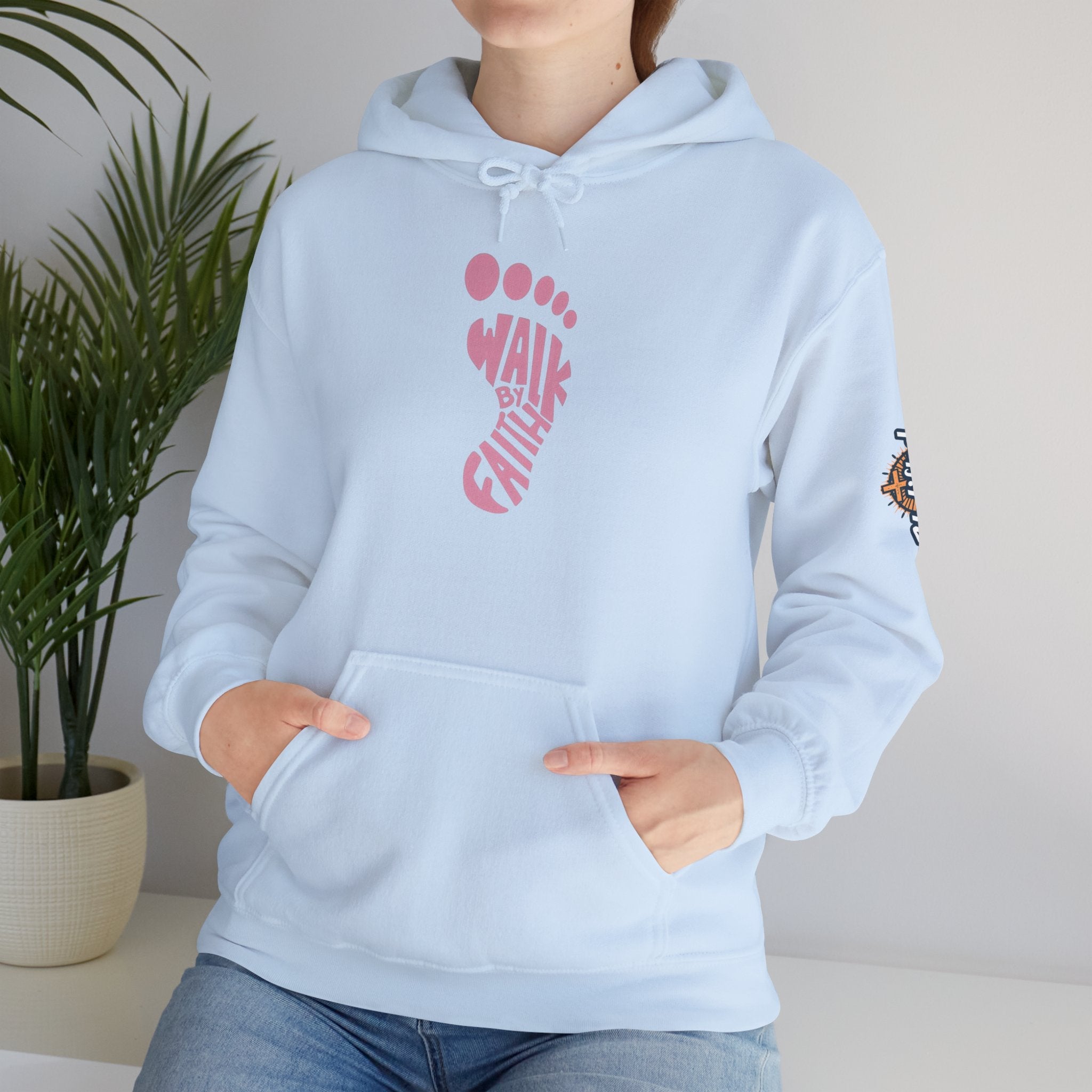 Walk By Faith Footprint Hoodie Printify